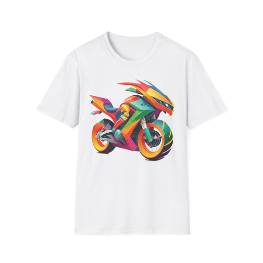 Unisex Bike T Shirt With Motorcycle Artwork Premium Cotton MTB Tee Softstyle 64000
