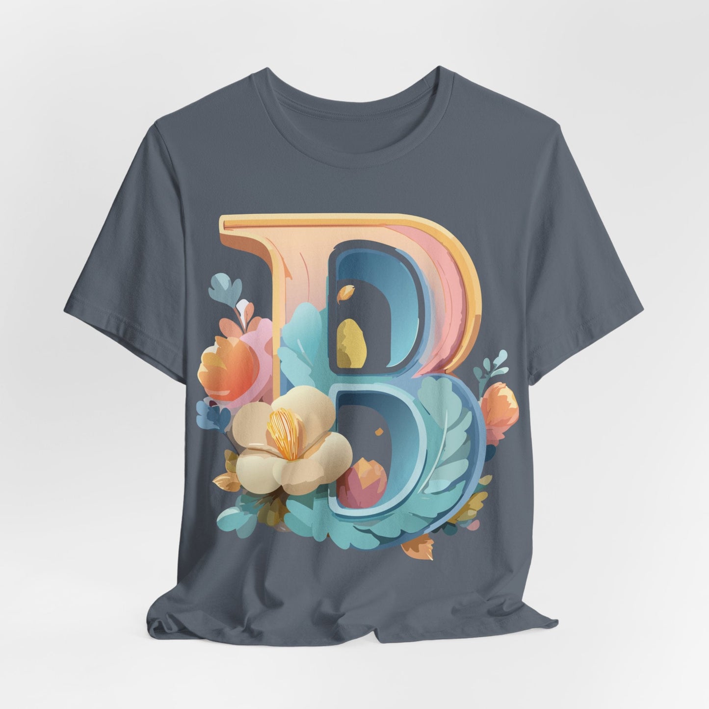 Letter B Graphic Tee Unisex Jersey Short Sleeve With Vintage Inspired Artwork By Adelpha