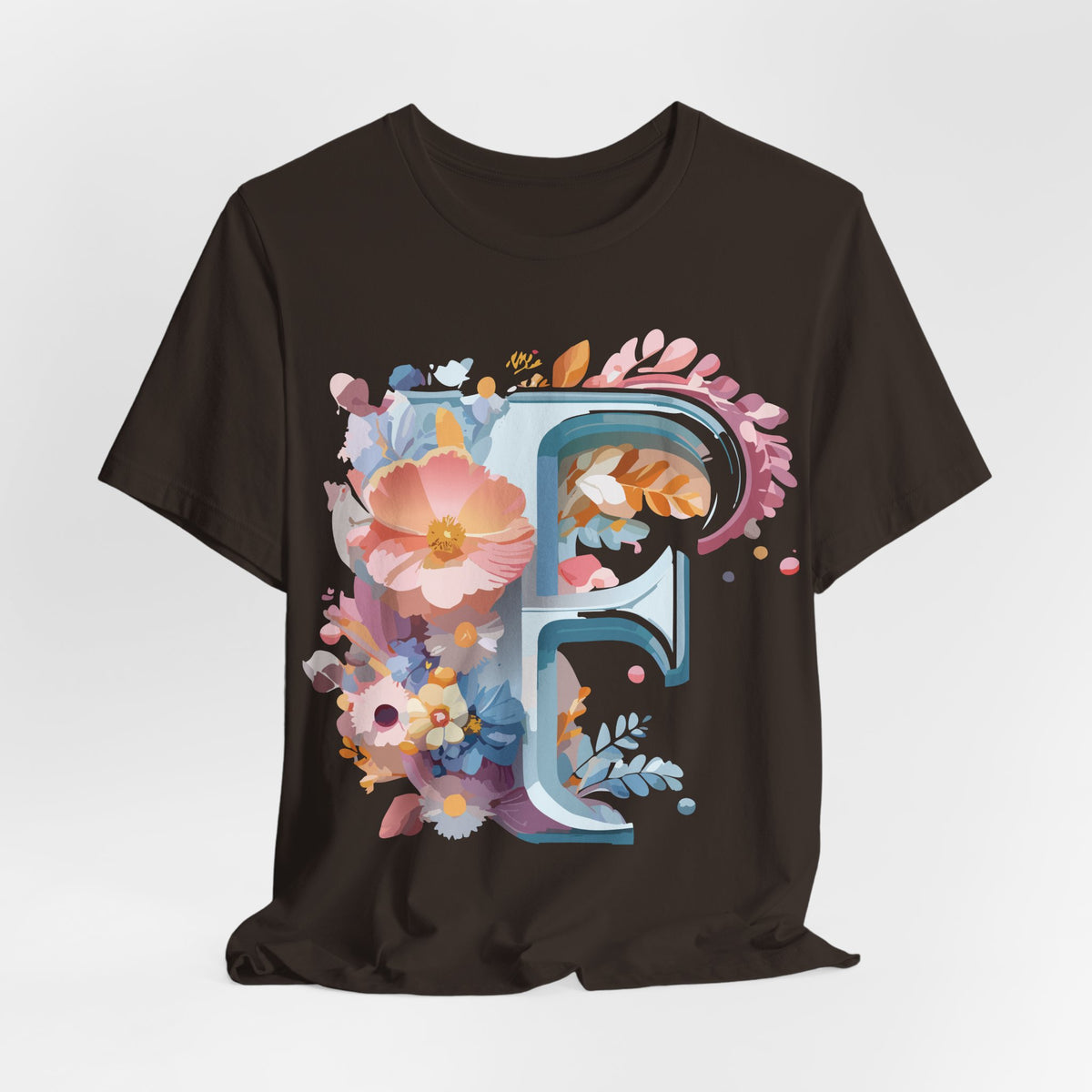 Letter F Graphic Unisex Cotton Bella+Canvas Tee with Art Letter Design