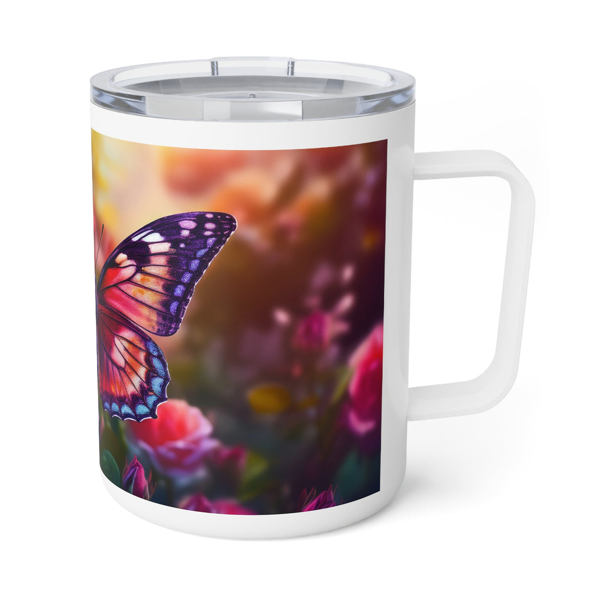 27 Art Design Insulated Coffee Mug Clear Lid 10oz Insulated Coffee Mug 10oz