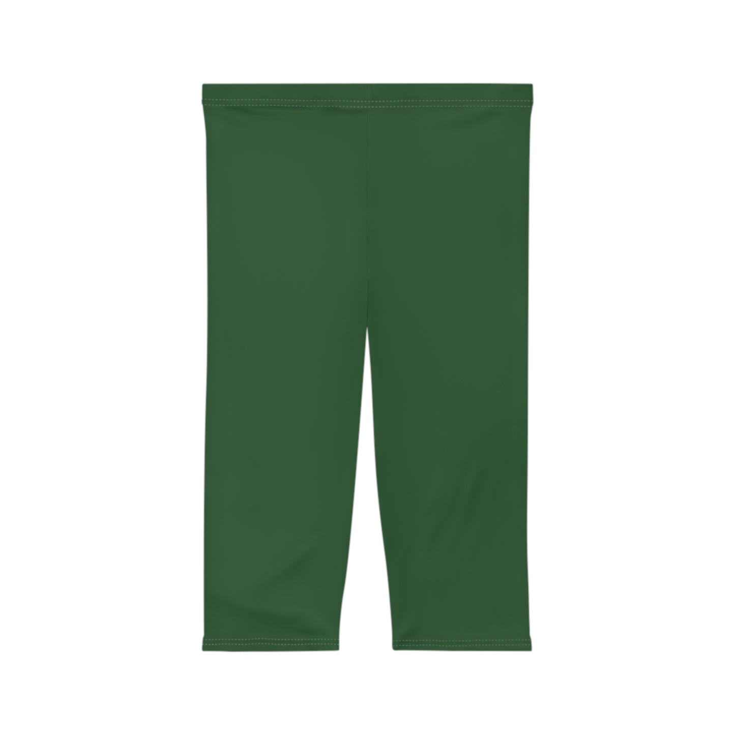 Hunter Green Color Women's Brushed Suede Poly Span Casual Capri Leggings XS-2XL