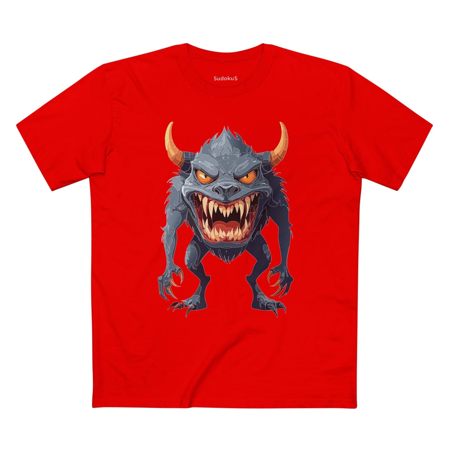 Cartoon Monsters Graphic Unisex 100 Cotton Staple Tee 4