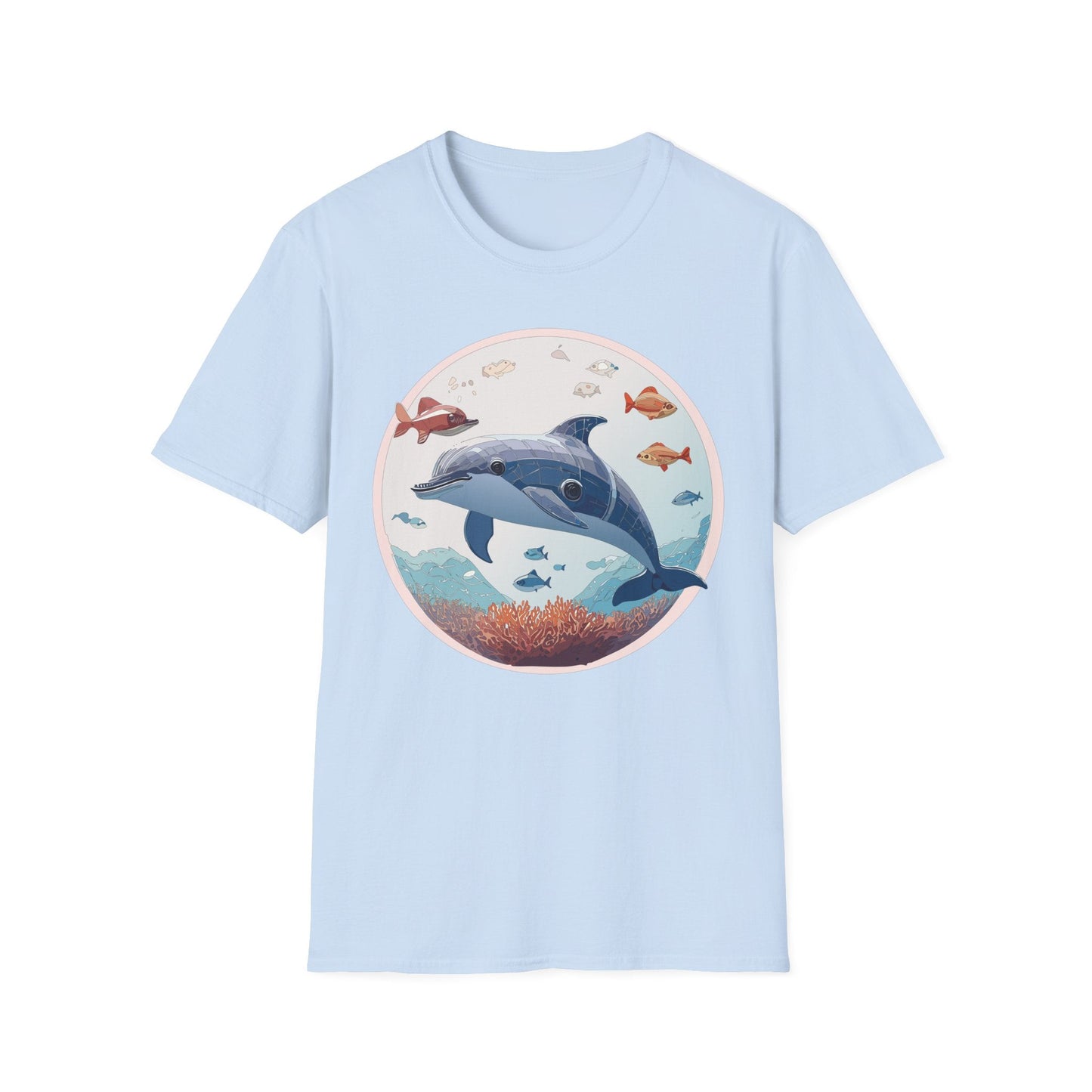 Dolphin Shirt Unisex Softstyle Tee One Hundred Percent Ring Spun Cotton Lightweight Comfort