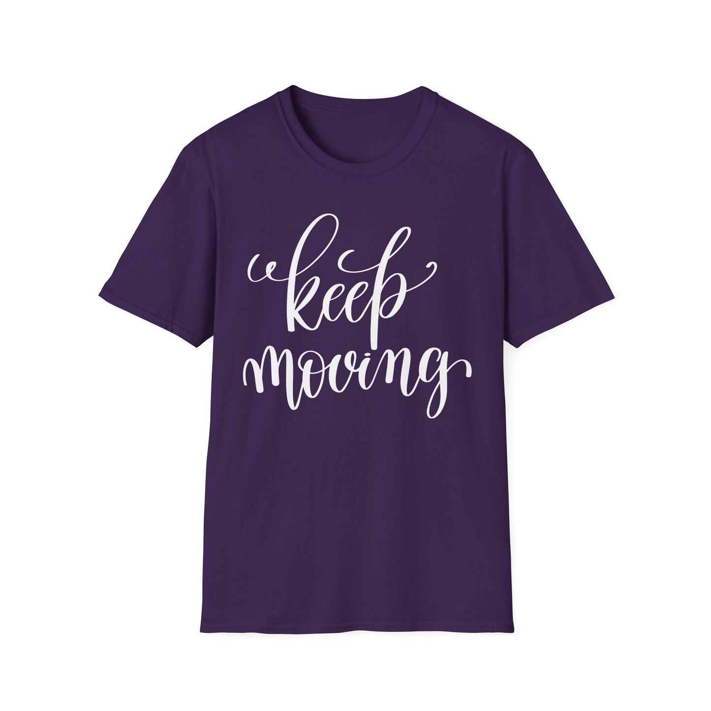 Keep Moving T-Shirt Unisex Cotton Short Sleeves Inspirational Script Workout Tee