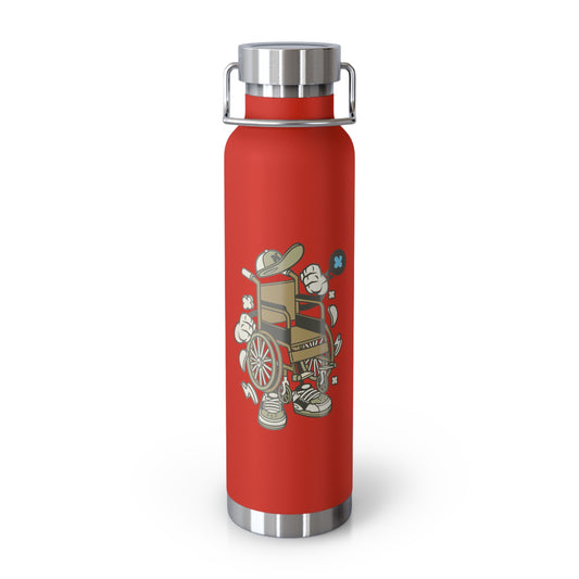 22oz Copper Insulated Water Bottle with Cartoon Design - CV43