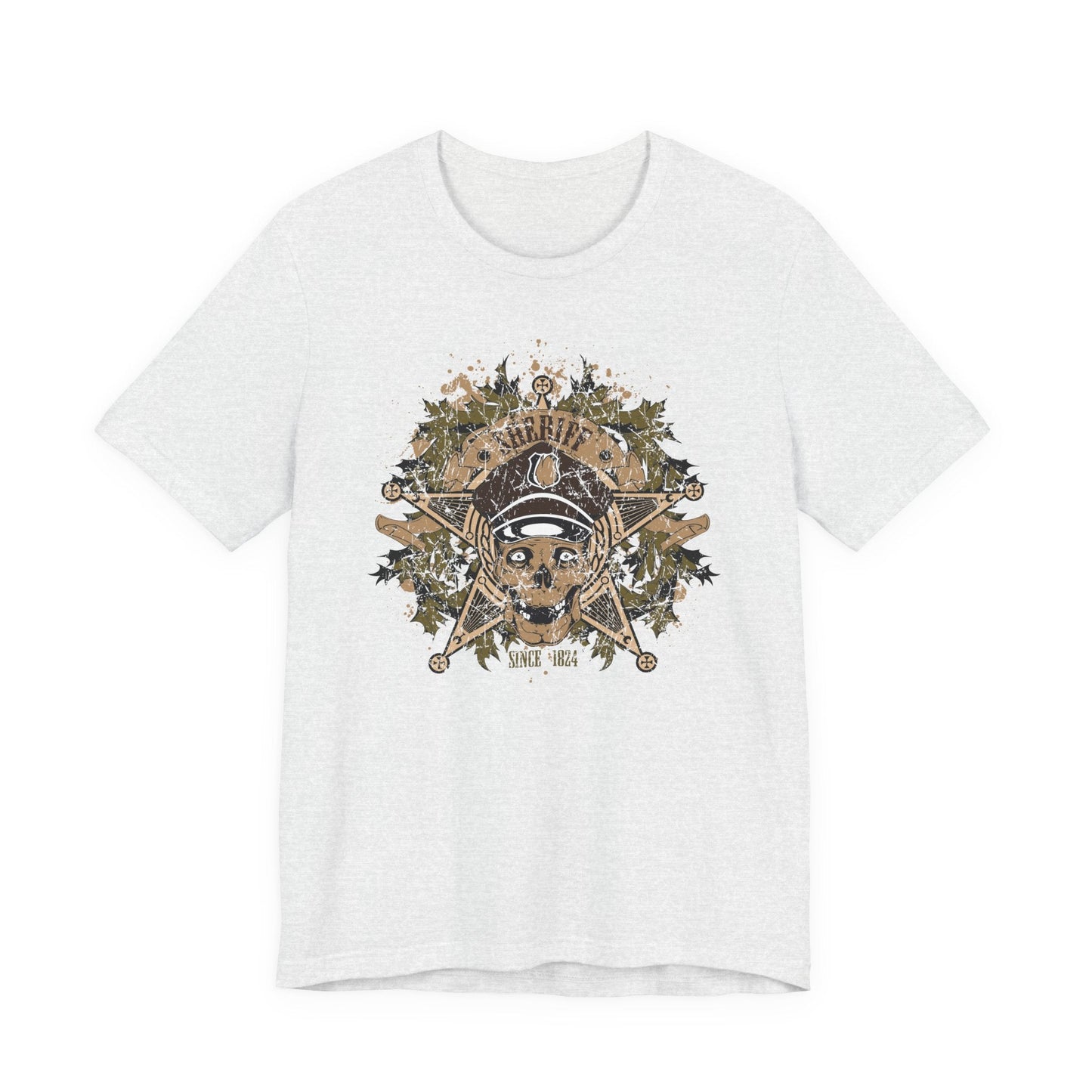 Skull Floral Emblem Graphic Unisex Cotton Tee Art-45