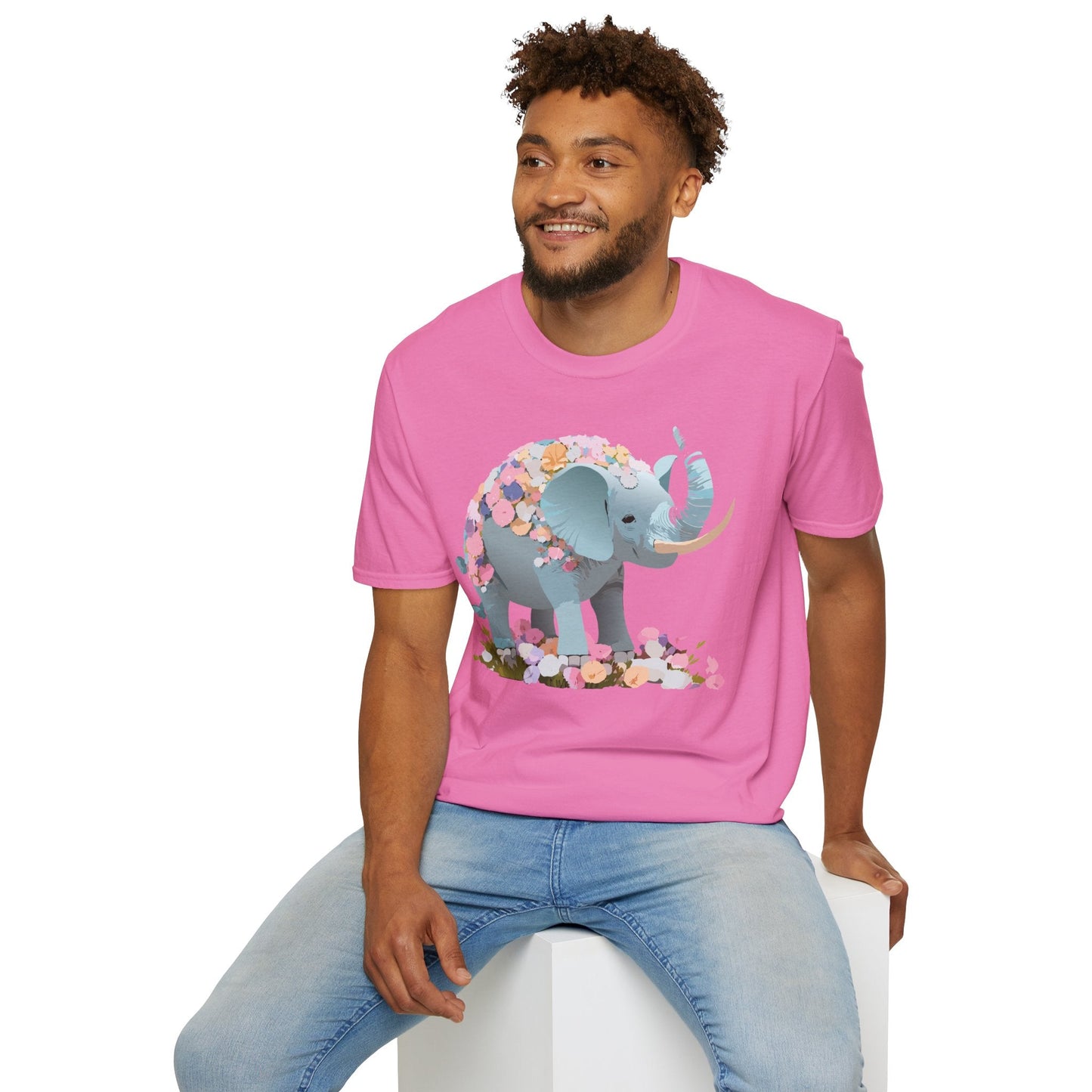 Elephant Graphic T Shirt Gildan Softstyle Unisex Cotton Tee With Elephant Print Design Artwork