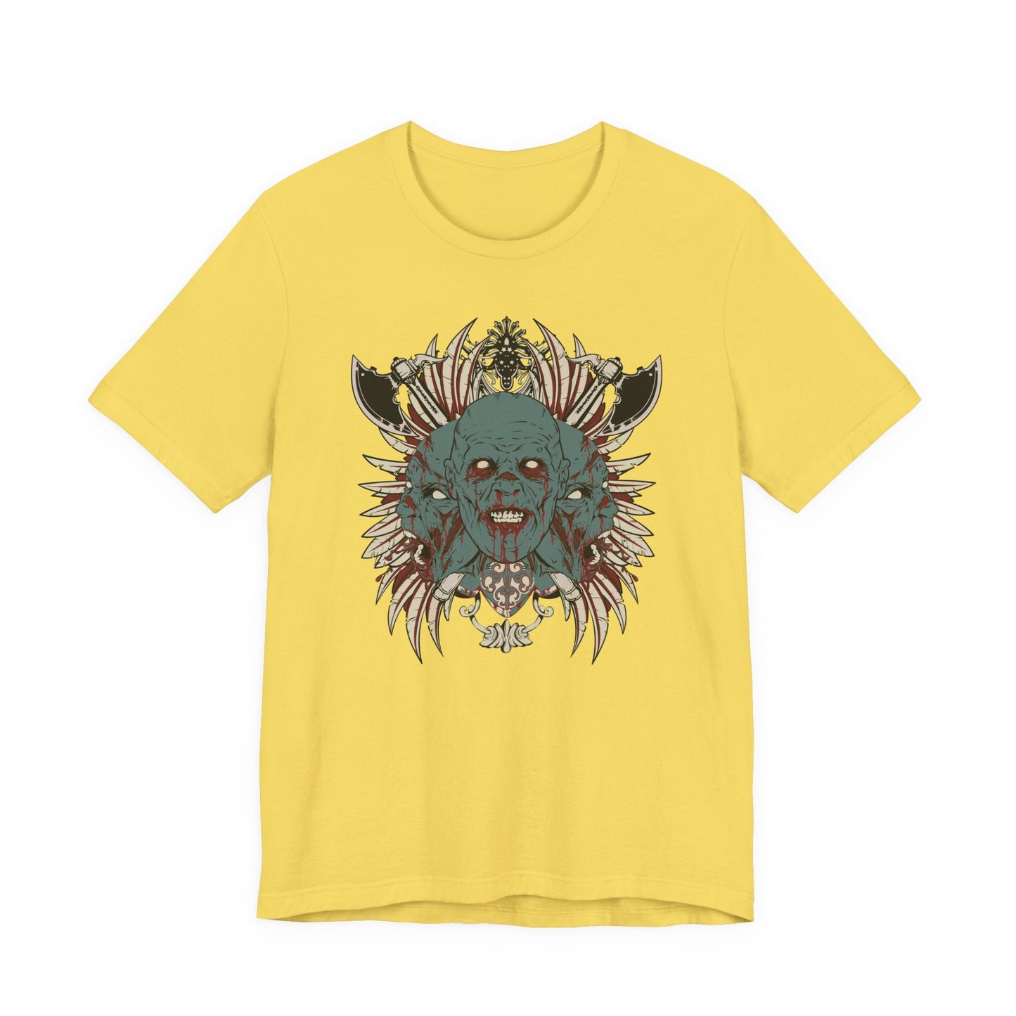 Zombie Skull Mandala T-Shirt Horror Graphic Tee, Gothic Skull Art-54-2