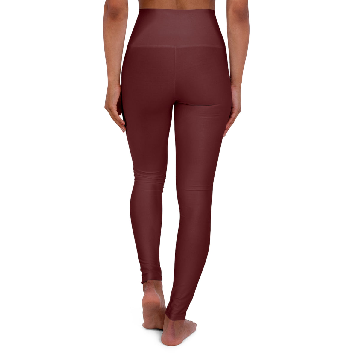 Black Cherry Red Color High-Waist Yoga Leggings Women's Seamless Poly-Span Stretchy Pants XS-2XL