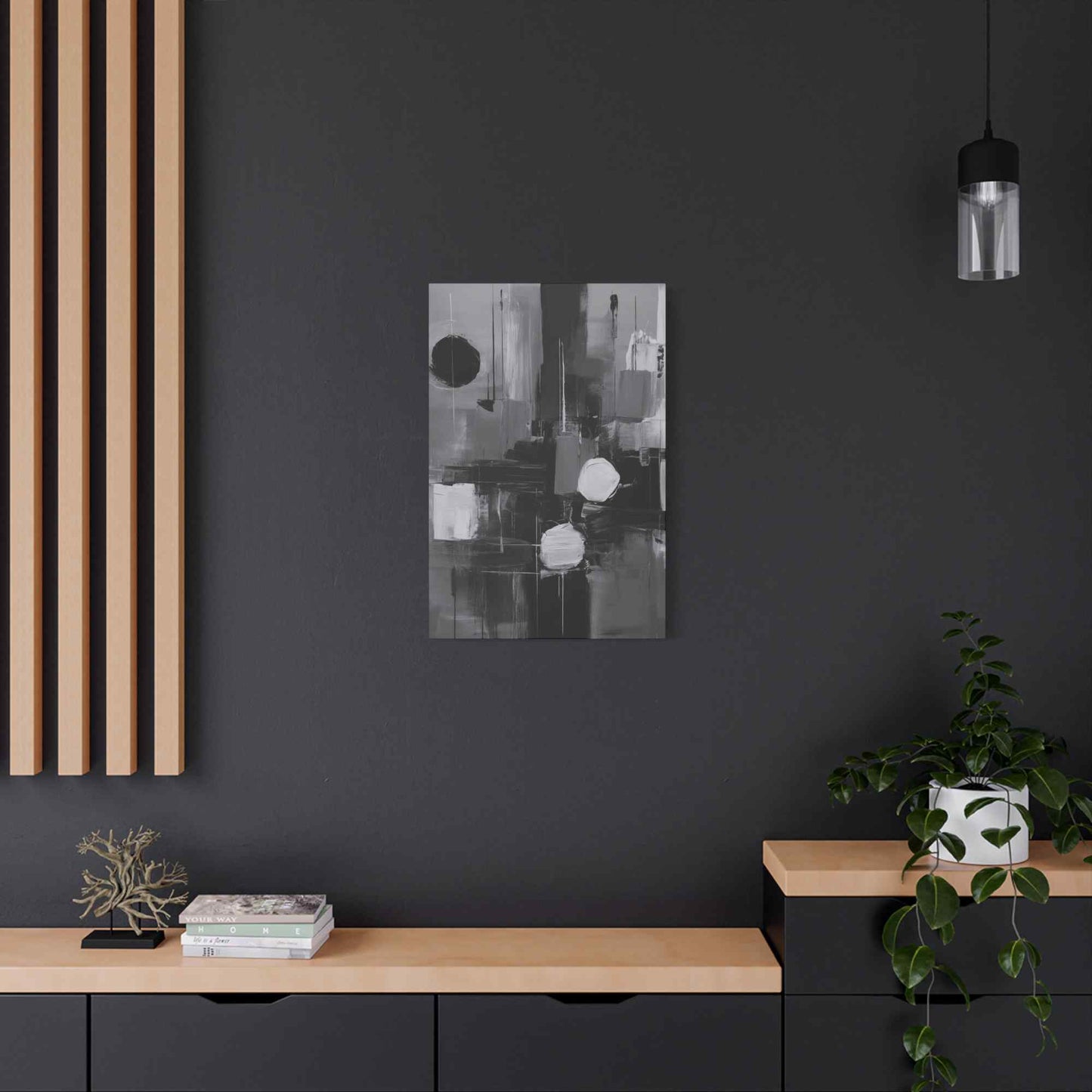 Black Abstract Painting Print Canvas 20x24,20x30,24x30, 24x32,24x36,30x40, 32x48,36x48,40x60 Pine-Wood Inner Frame ABS-16
