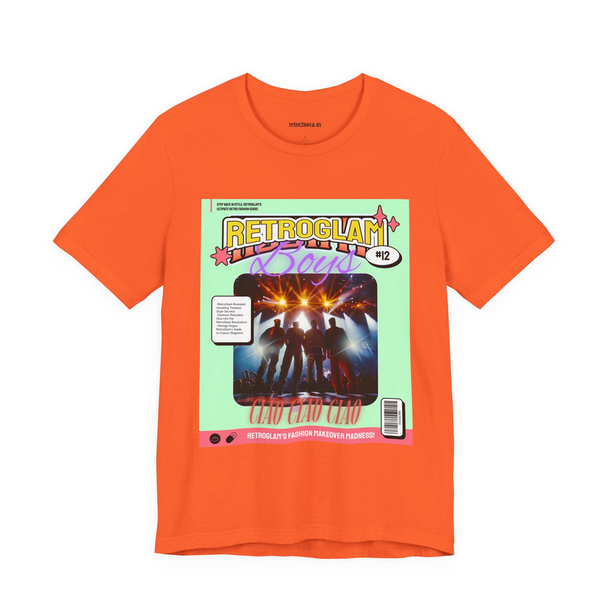 Magazine Cover Graphic Unisex Cotton Bella+Canvas Tee with Retro Poster ab28