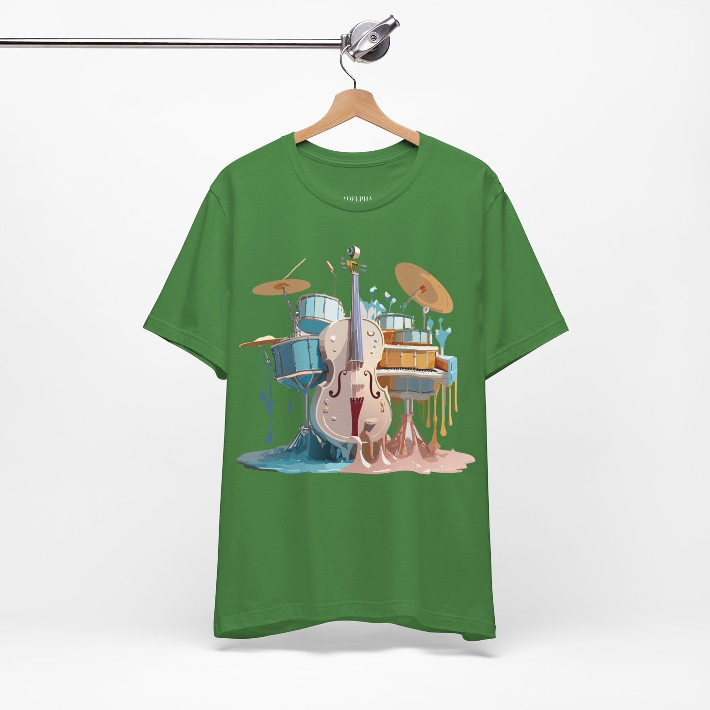 Music Graphic Unisex 100 Cotton Vintage Art with Musical Elements Tee 84