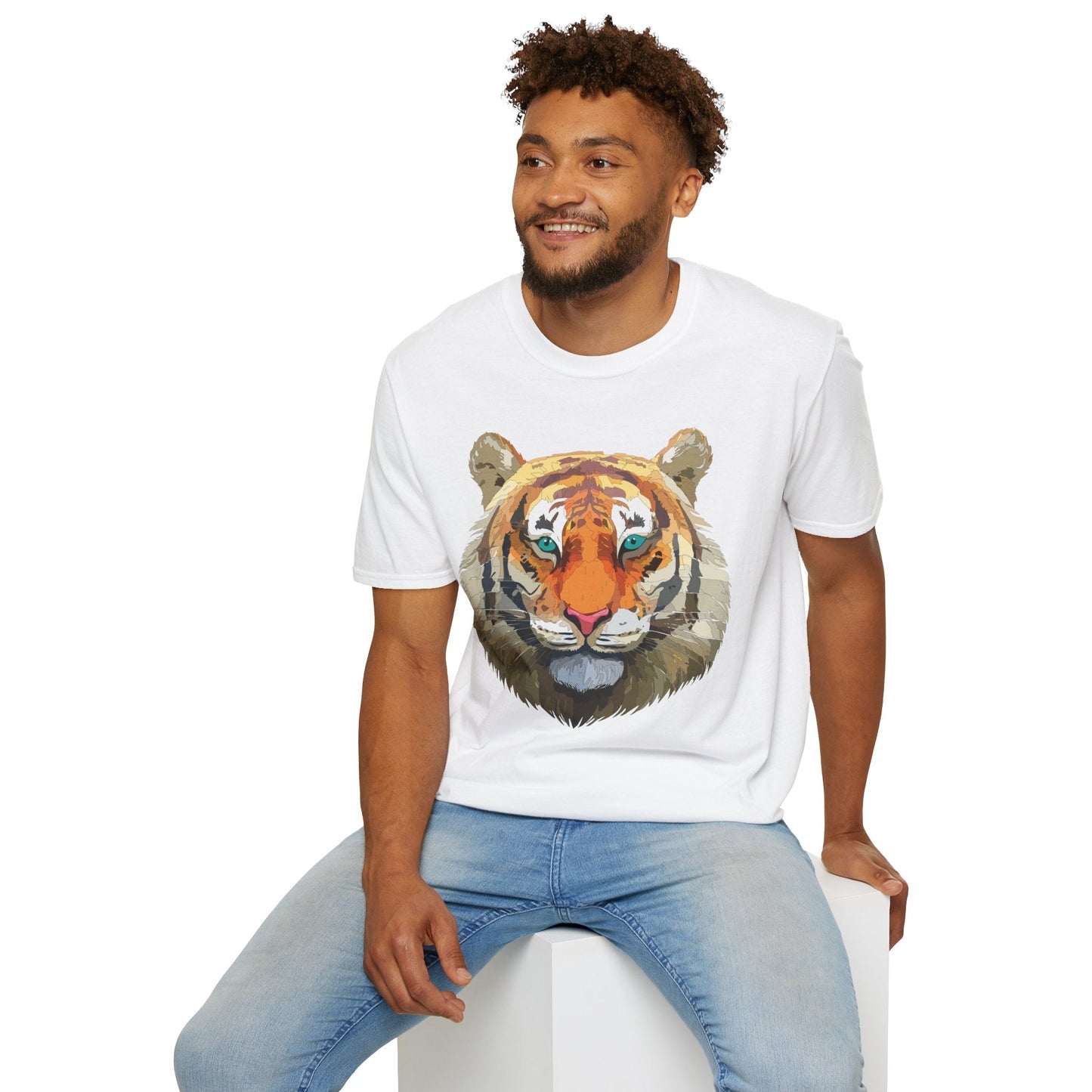 Tiger Shirt Unisex Animal Tee Gildan Softstyle 64000 Cotton Tee