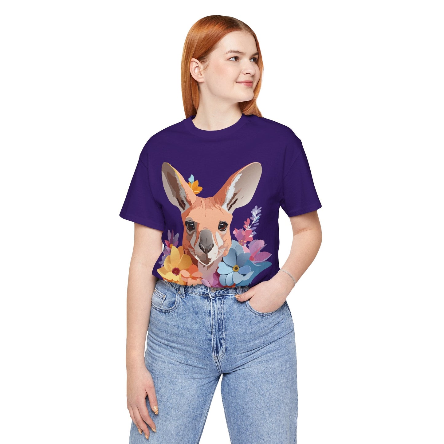 Adelpha Unisex Graphic Tee Kangaroo Art Design Short Sleeve Shirt Premium Vintage Inspired Comfort