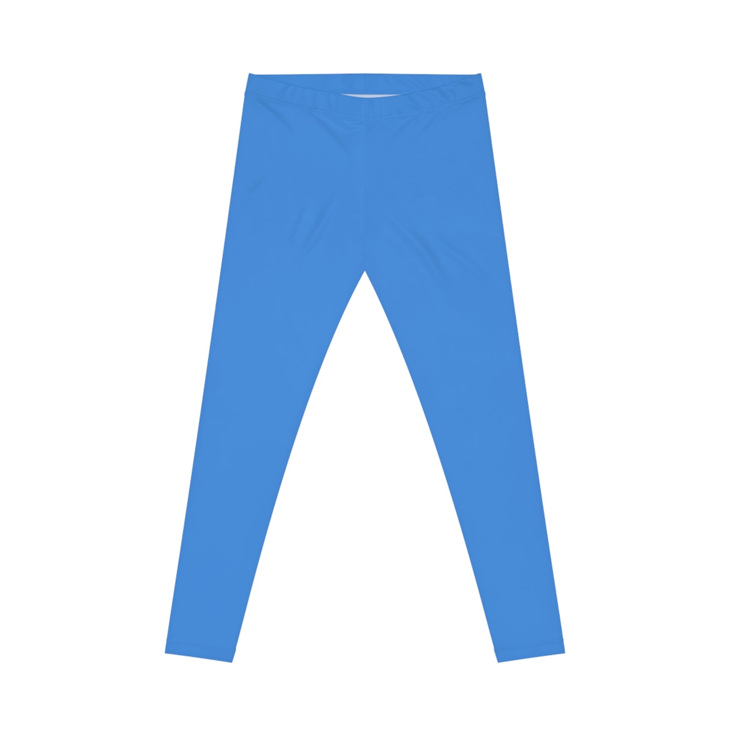 Bright Ocean Blue Color Women's Poly-Span Casual Leggings XS-2XL
