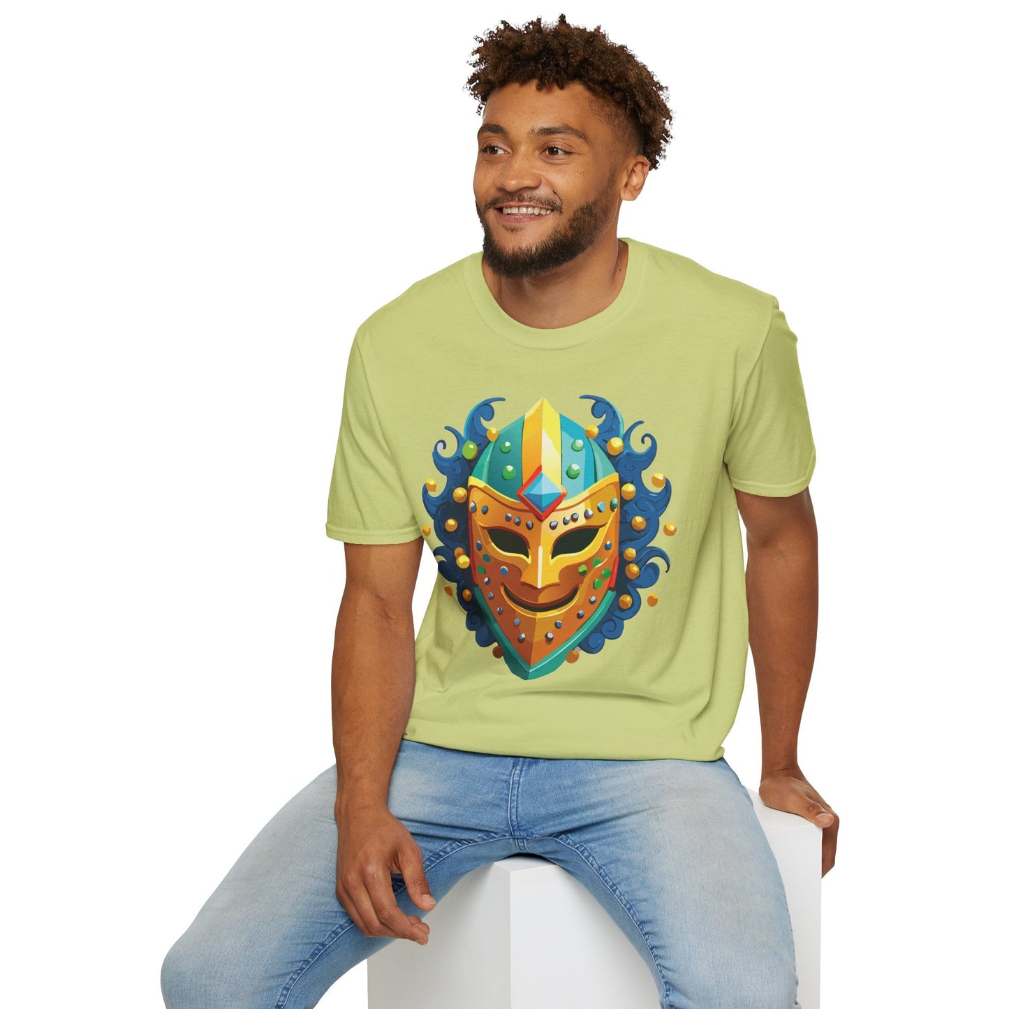 Unisex Mask Tee Shirt Gildan Softstyle 64000 100 Percent Ring Spun Cotton Comfort