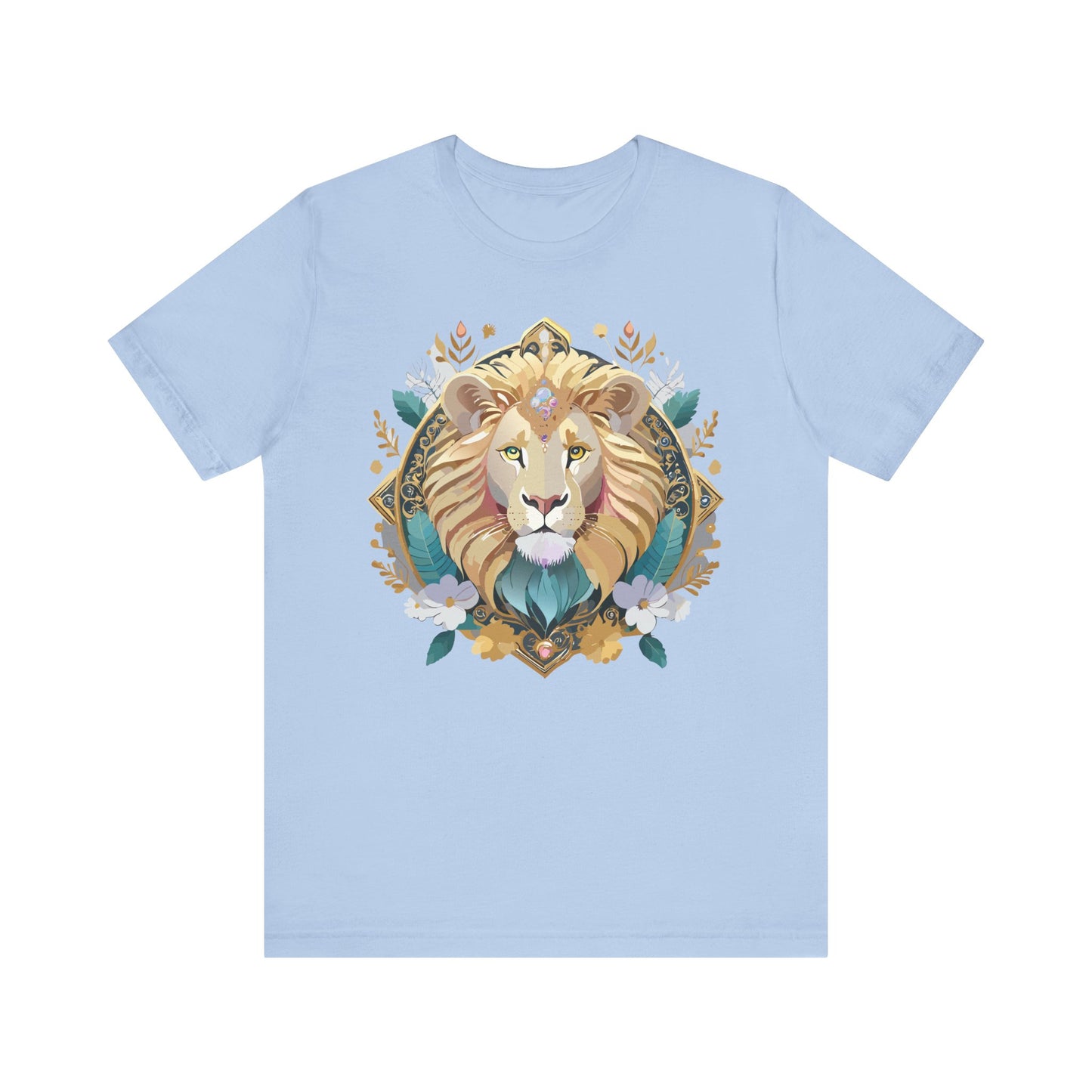 Unisex Lion Graphic Tee, Animal Shirt, Tee Shirt with Lion, Medallion T-Shirt, Animal Medallion Tees 2