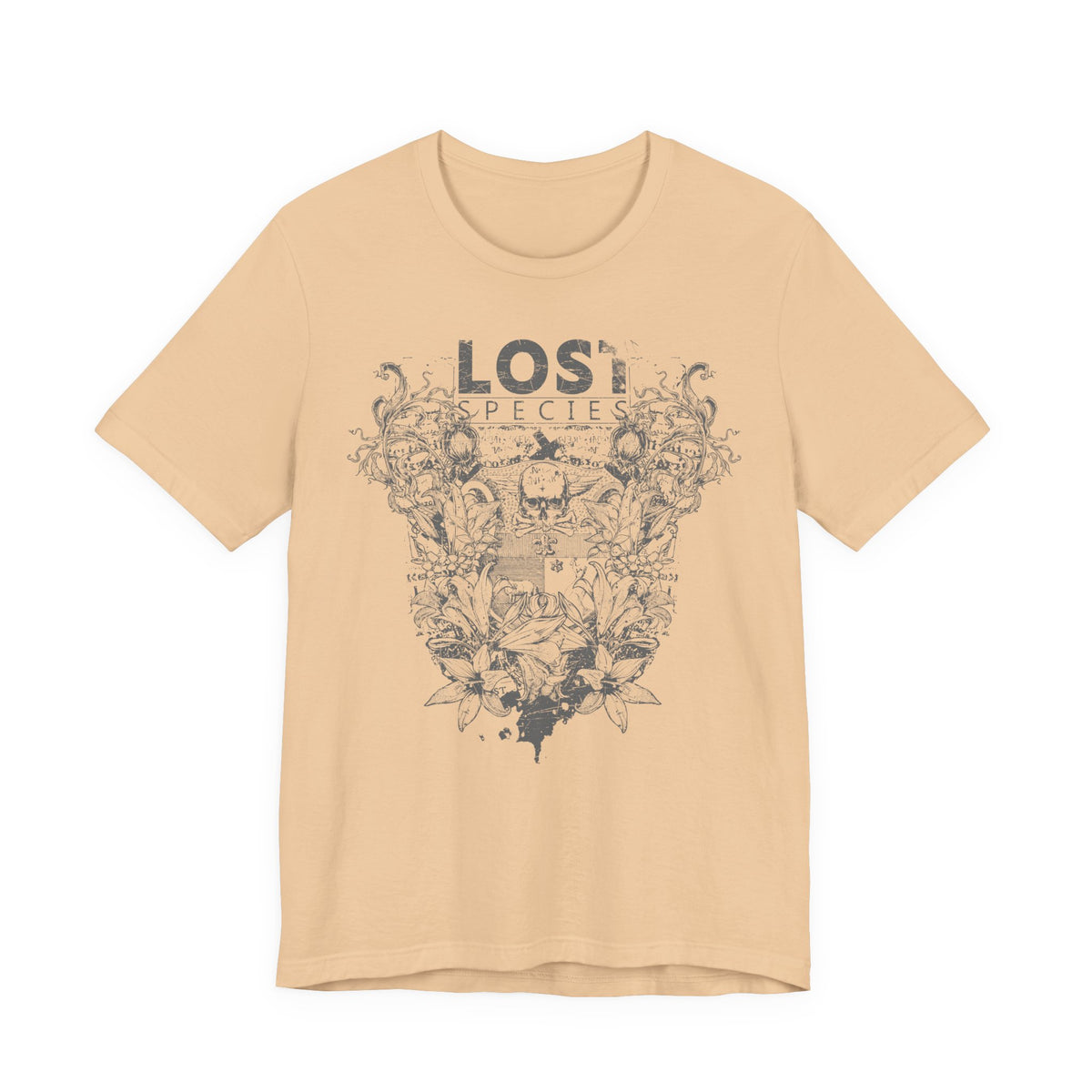 Lost Species Tee Floral Wildlife Illustration Rock Band T-Shirt A-7