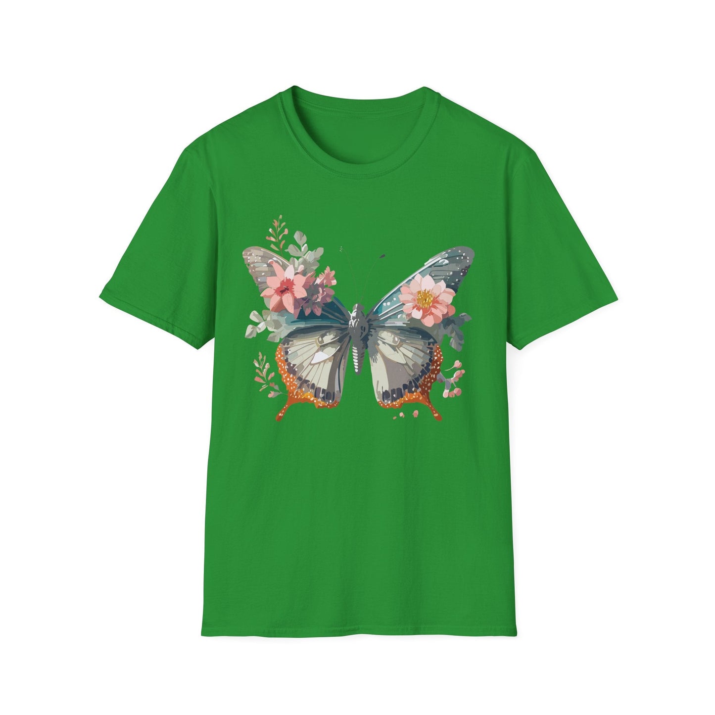 Butterfly Shirt Unisex Softstyle T Shirt Gildan 64000 Lightweight Ring Spun Cotton Monarch Design