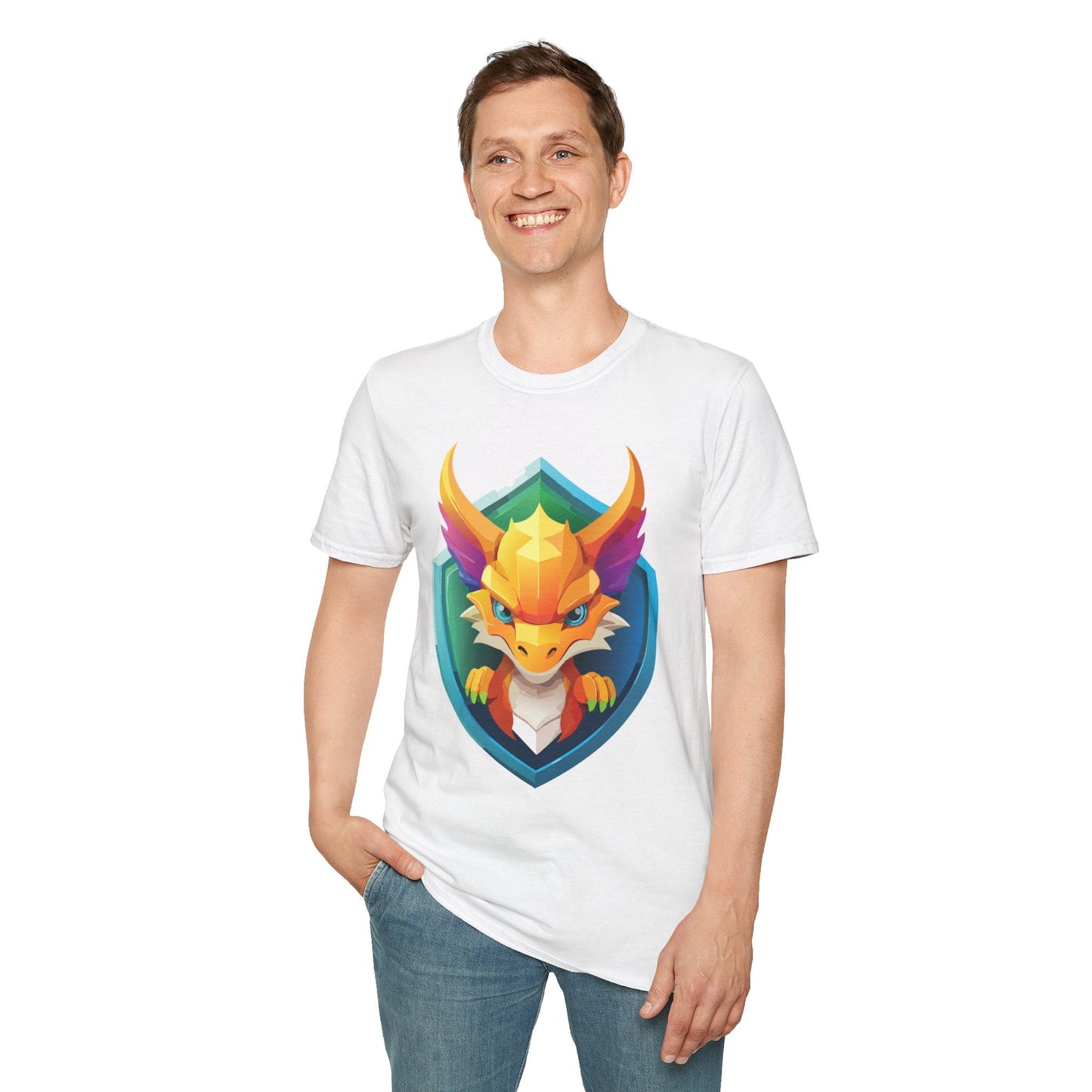 Dragon T Shirt Unisex Dragon Graphic Tee With Animal Design Soft Cotton Gildan Softstyle 64000