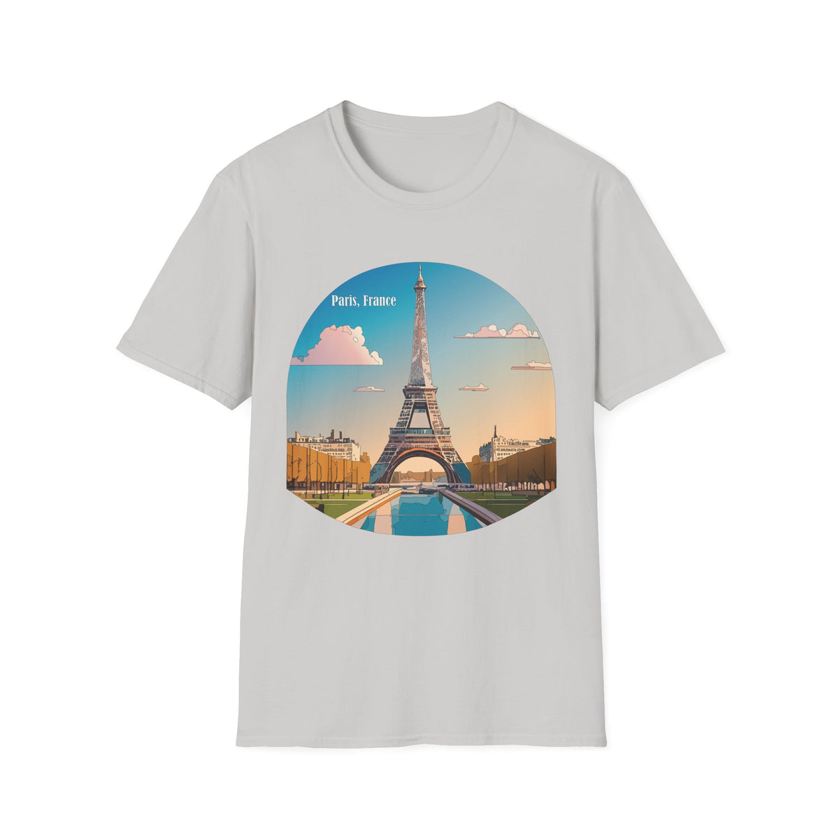 Paris Eiffel Tower Illustration T-Shirt | Paris, France Graphic Tee