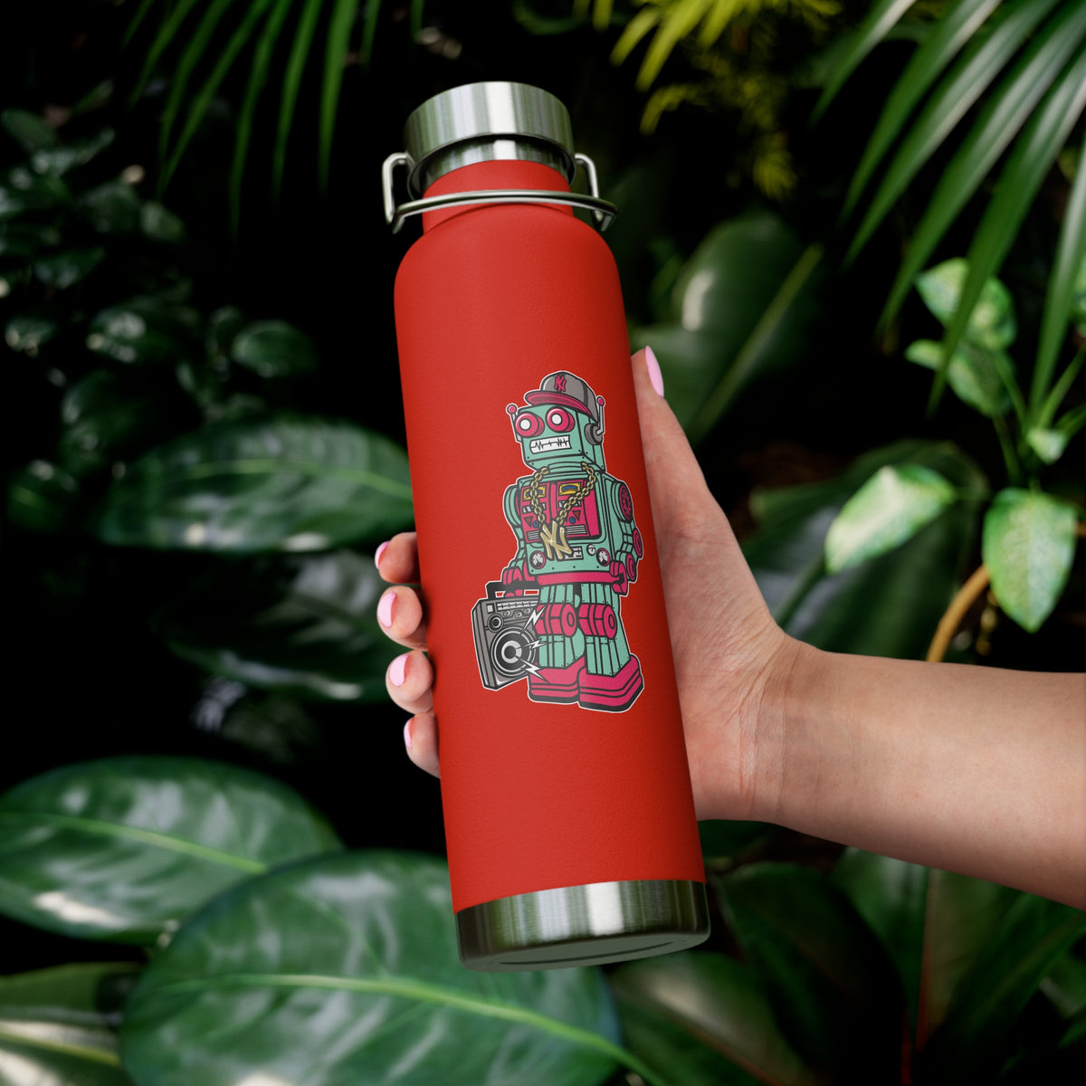 22oz Copper Insulated Water Bottle with Cartoon Design - CV44