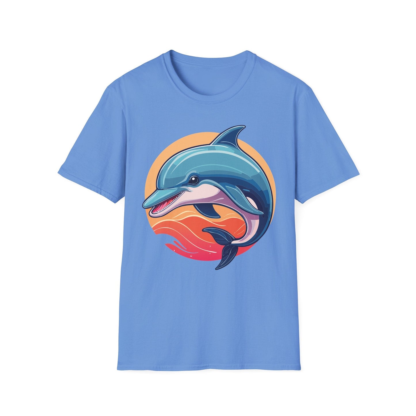 Unisex Dolphin Shirt Gildan Softstyle 64000 Tee 100 Percent Ring Spun Cotton Breathable Comfort