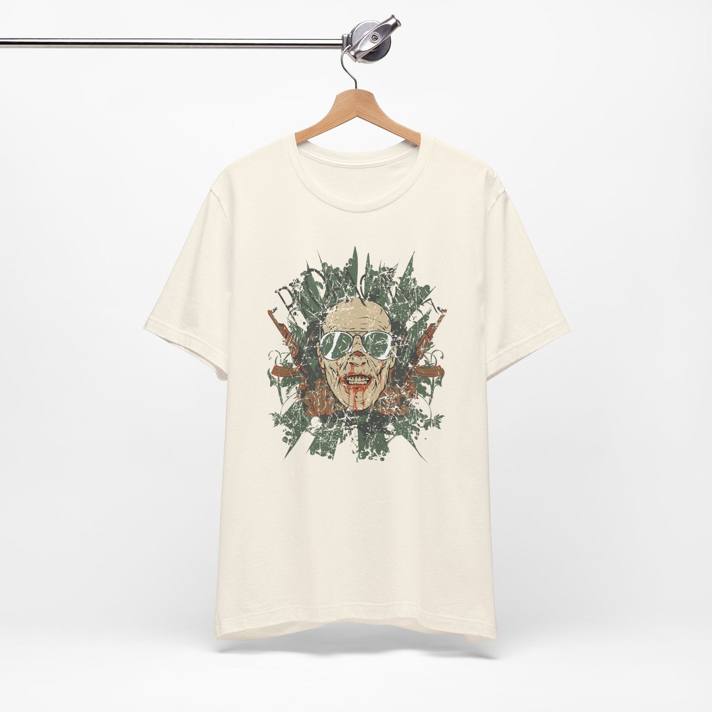 Retro Skull Floral Graphic Design Unisex Cotton T-Shirt G-2