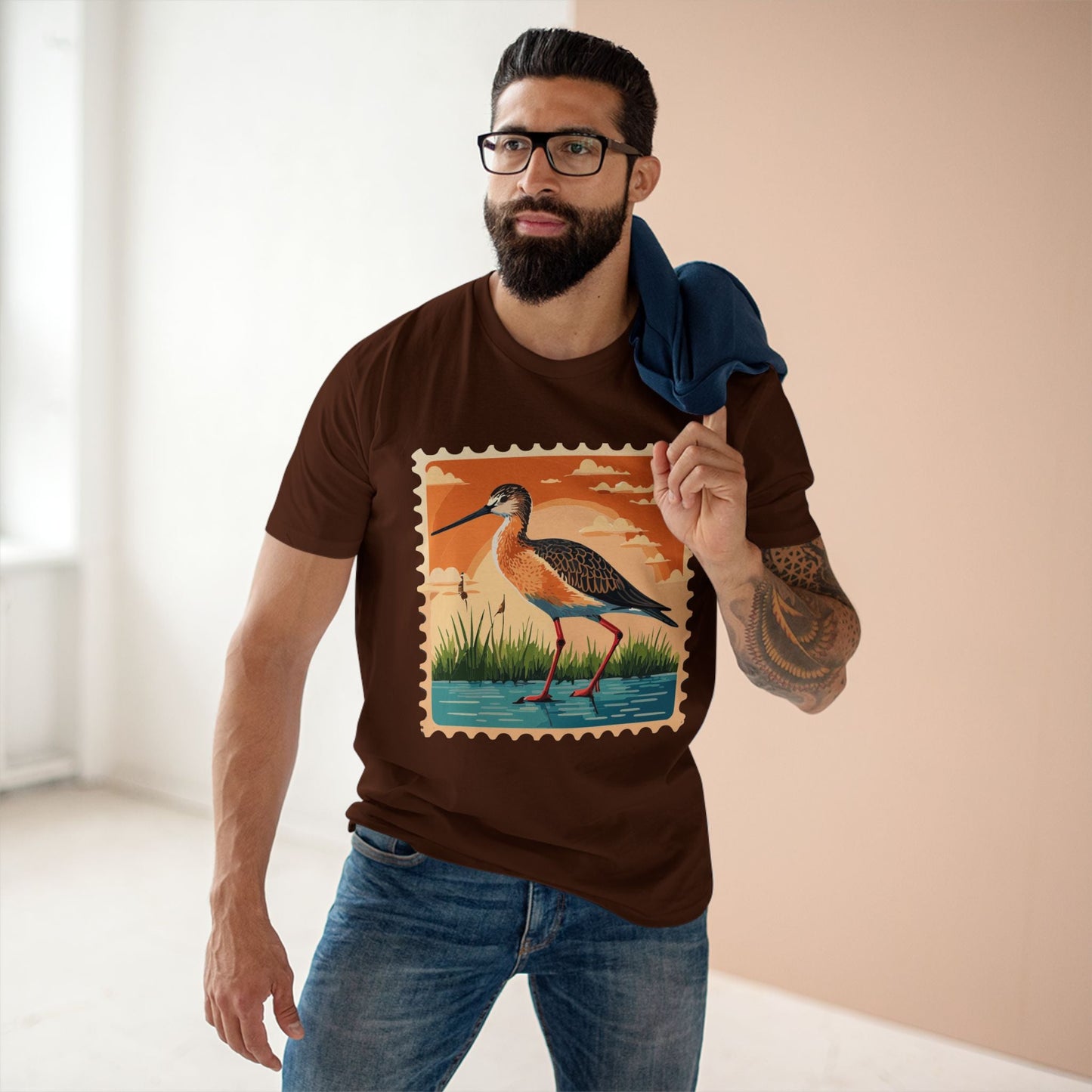Stamp Shirt Postage Stamp Tee Unisex Premium Cotton Original Art Design Retro2Nova