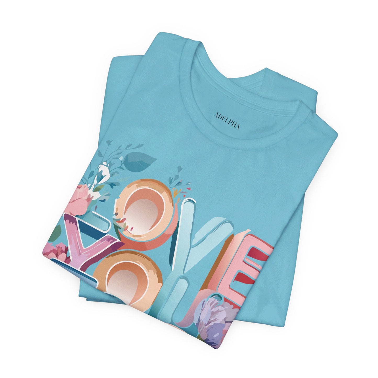 Valentine Day Graphic Unisex 100 Cotton Vintage Artwork with Love and Flower Design Tee 39