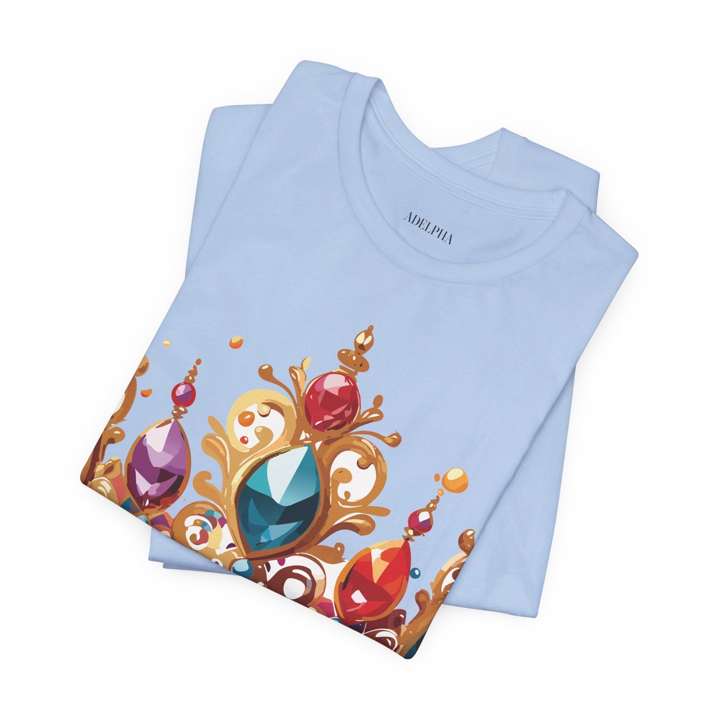 Adelpha Vintage Inspired Graphic Tee Crown Shirt Unisex Short Sleeve Art Design Edition