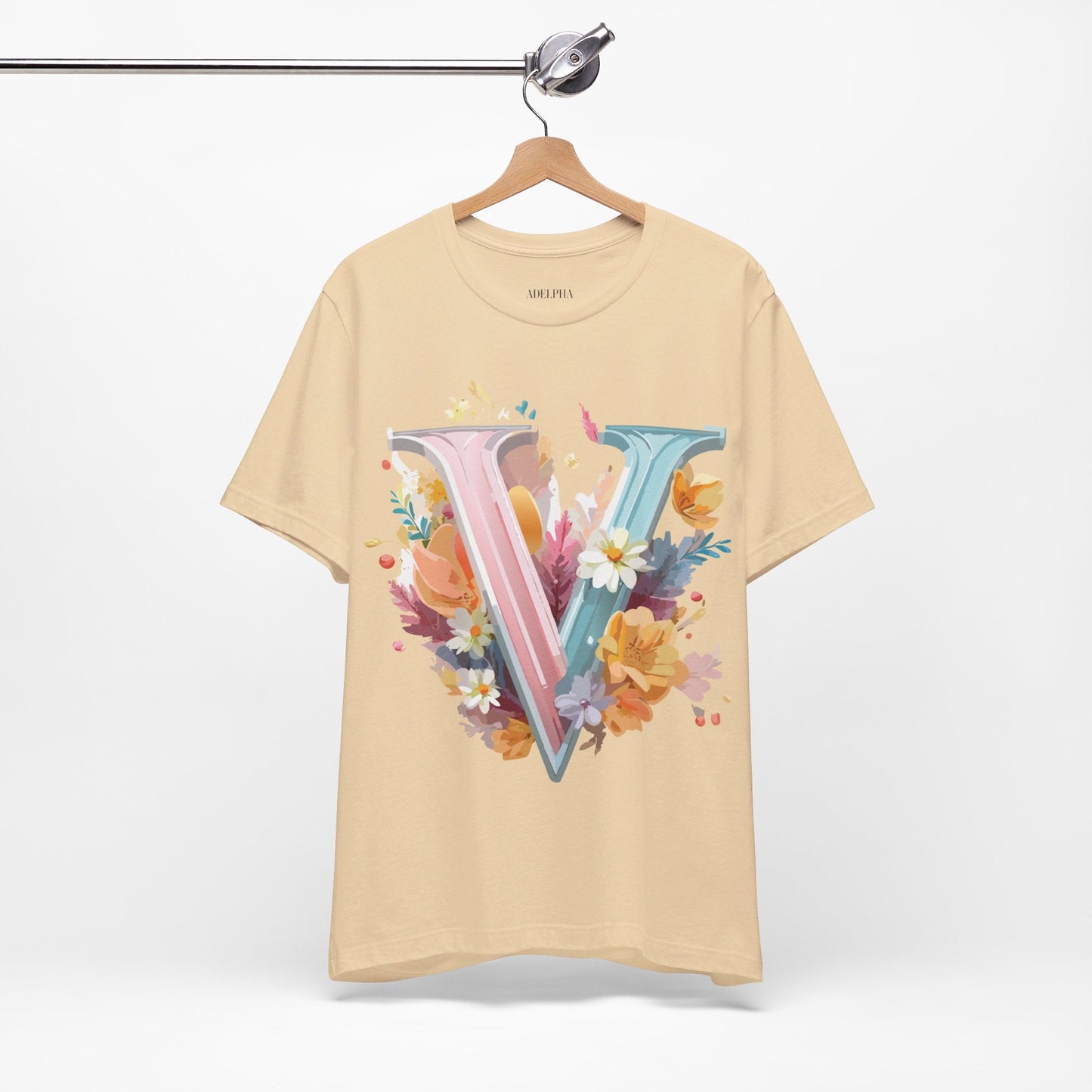 Letter V Graphic Tee Unisex Jersey Short Sleeve Art Design  Vintage Inspired