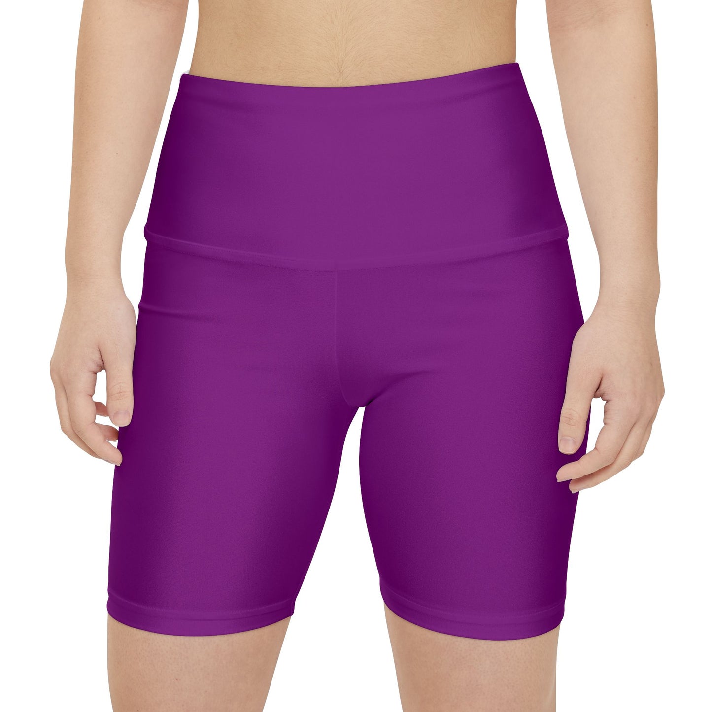 Purple Women's Workout Shorts — Solid High-Waist Biker Shorts for Exercise & Everyday Wear