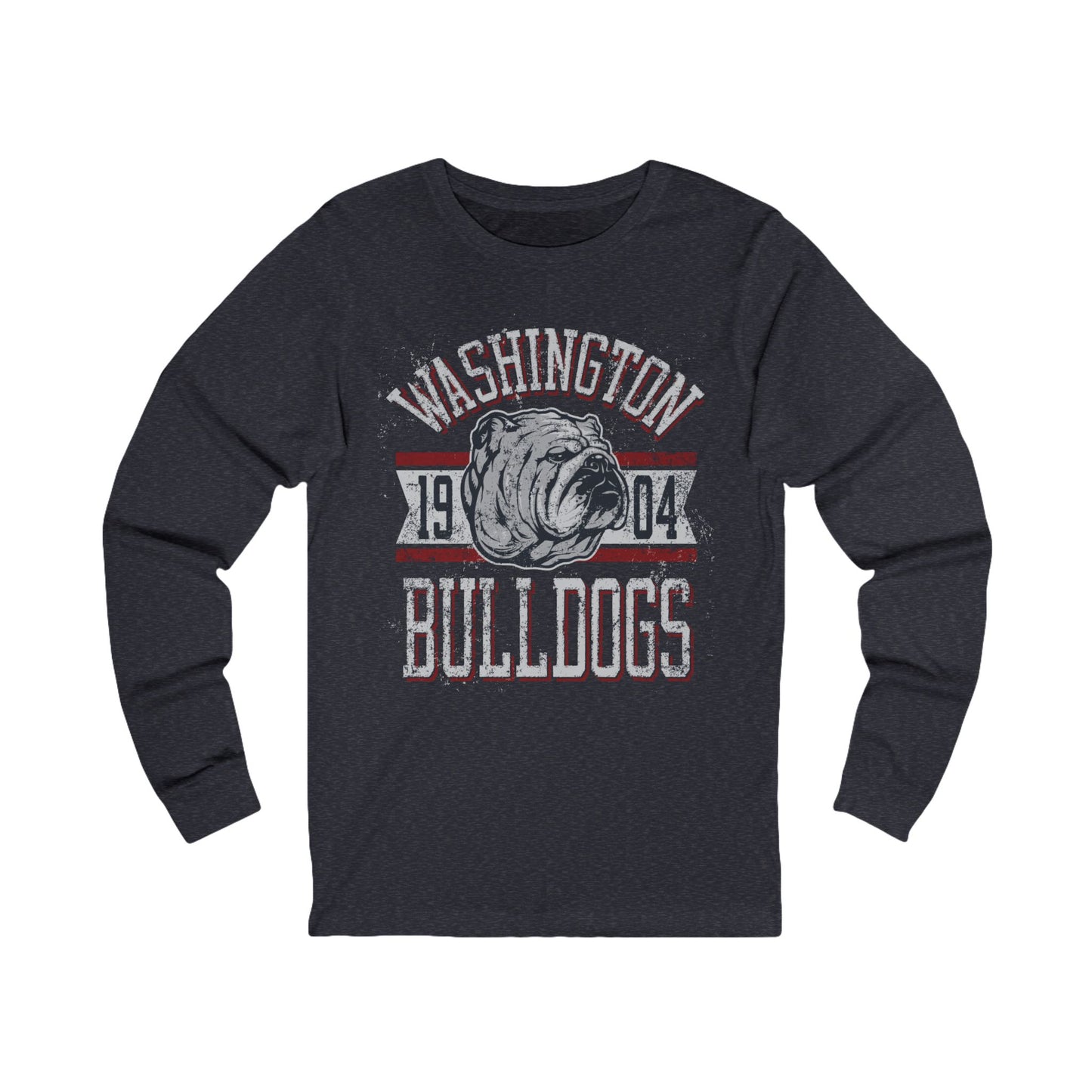 Varan8 Unisex Bulldogs Logo Long Sleeve Tee, Sports Logo Jersey Shirt, Sports Bulldogs T-Shirts with Long Sleeves