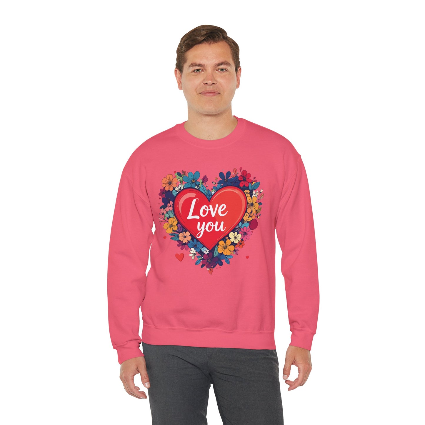 Big Heart Sweatshirt, Floral Heart Sweatshirt, Floral Love Sweatshirt, Valentine's Day Sweatshirt, Heart Floral Sweatshirt 107