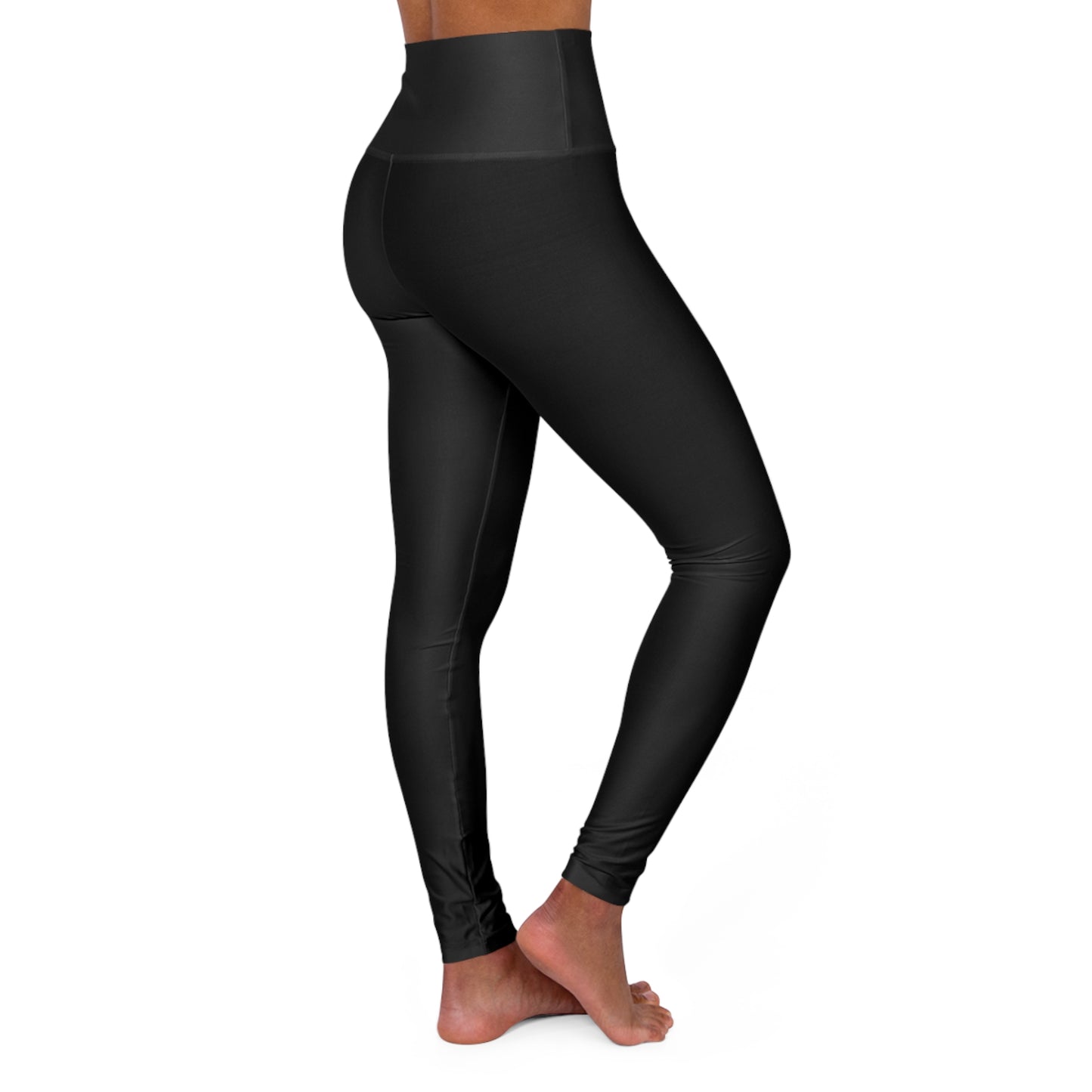 True Black Color High-Waist Yoga Leggings Women's Seamless Poly-Span Stretchy Performance Pants