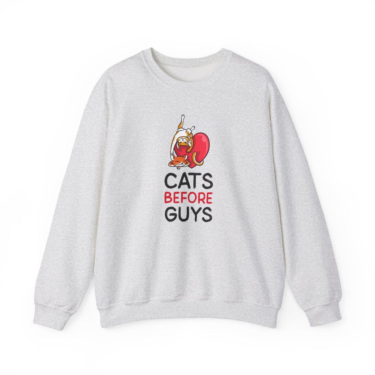 Cat Graphic Valentine's Day Sweatshirt Unisex 50/50 Cotton-Poly Animal Sweatshirt w04