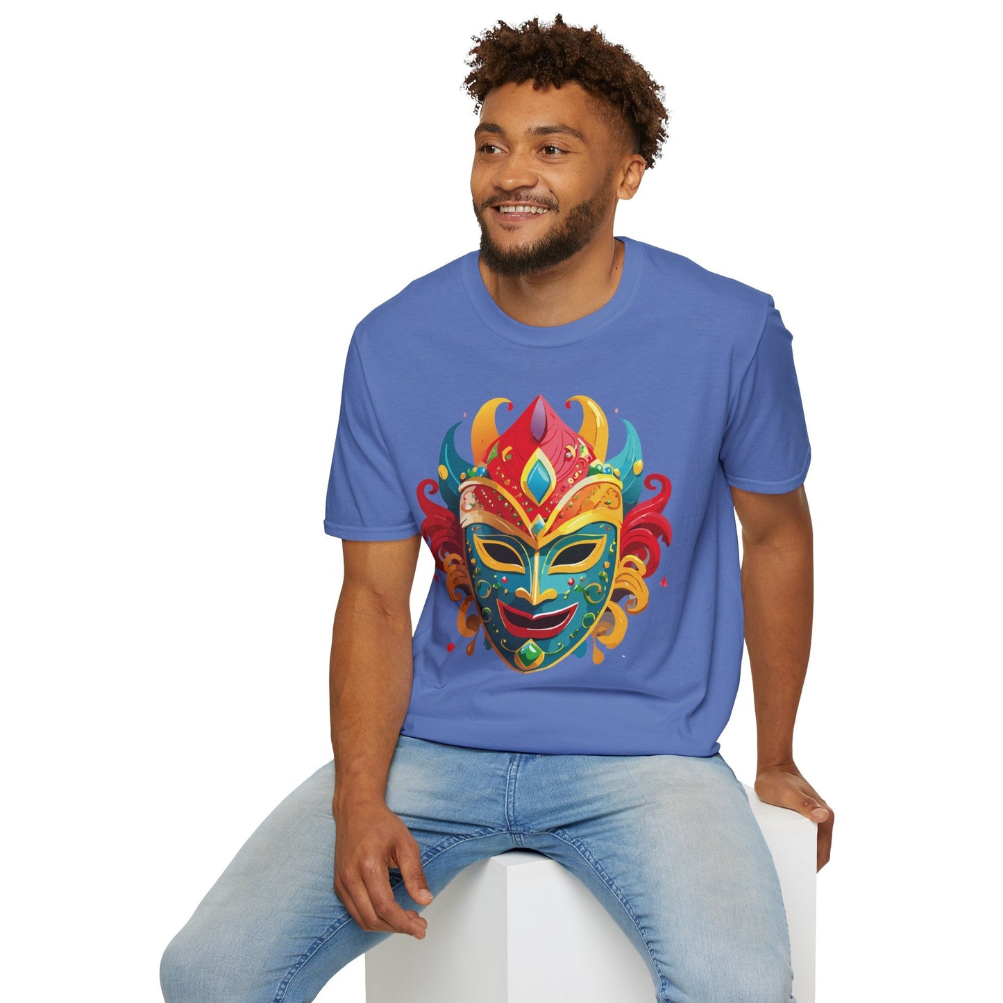 Mask Graphic Unisex Cotton Masquerade Design Artwork Tee 15