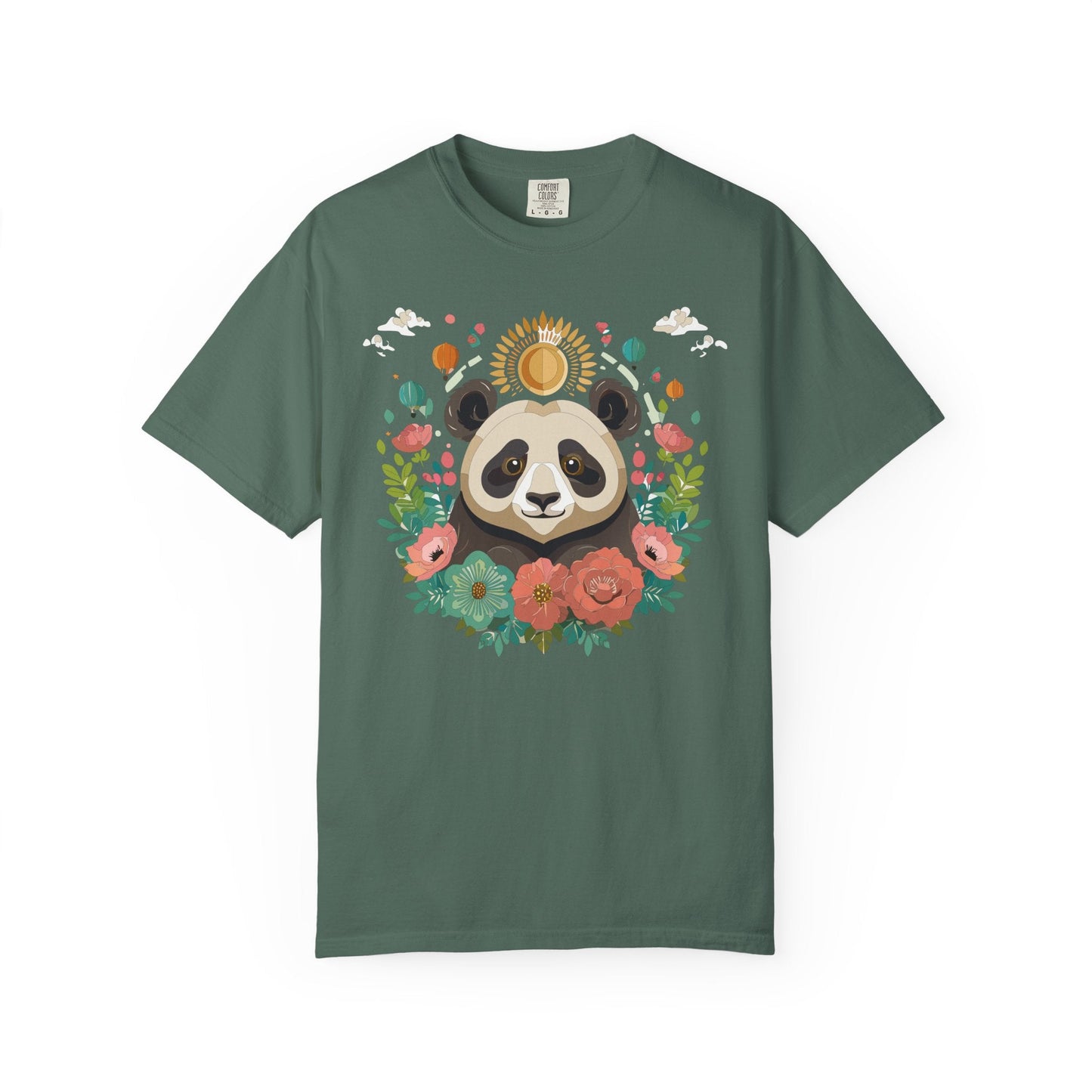 Panda Portrait Graphic T-Shirt Unisex Cotton Floral Animal Art Tee p4