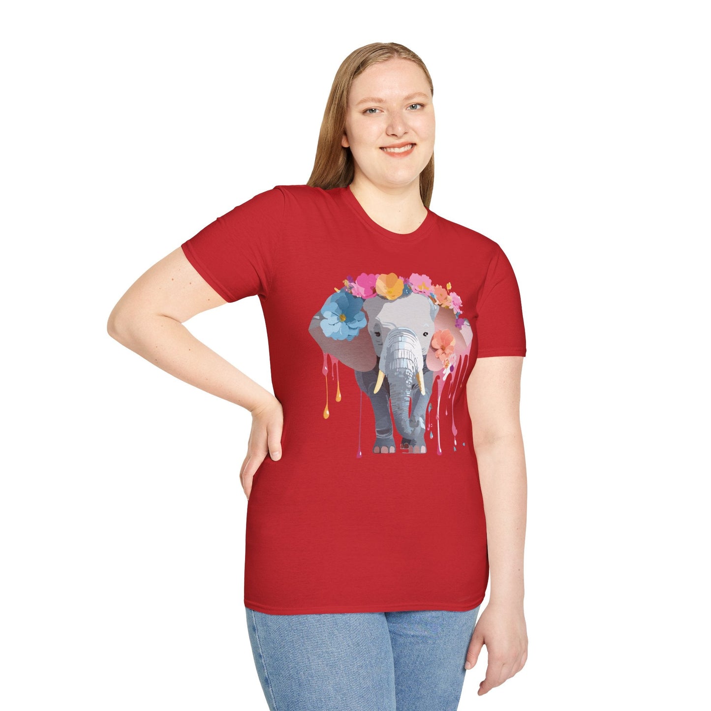 Elephant T Shirt Unisex Softstyle Gildan 64000 Elephant On T Shirt Animation Animals Tee
