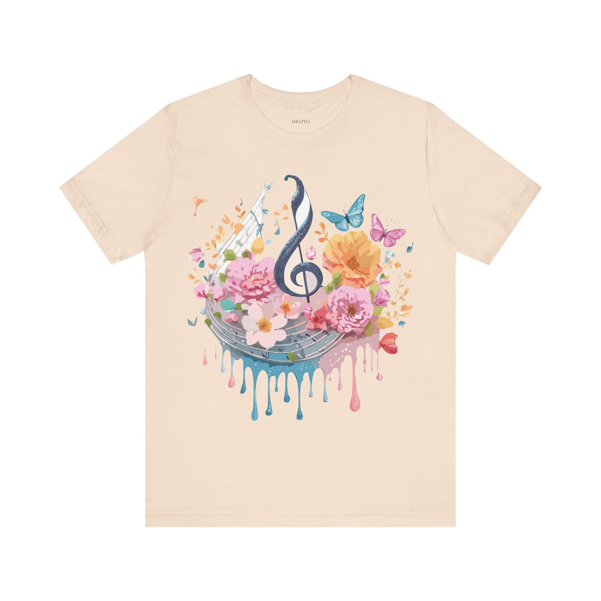 Music Graphic Unisex Cotton Bella+Canvas Tee with Art Design m169