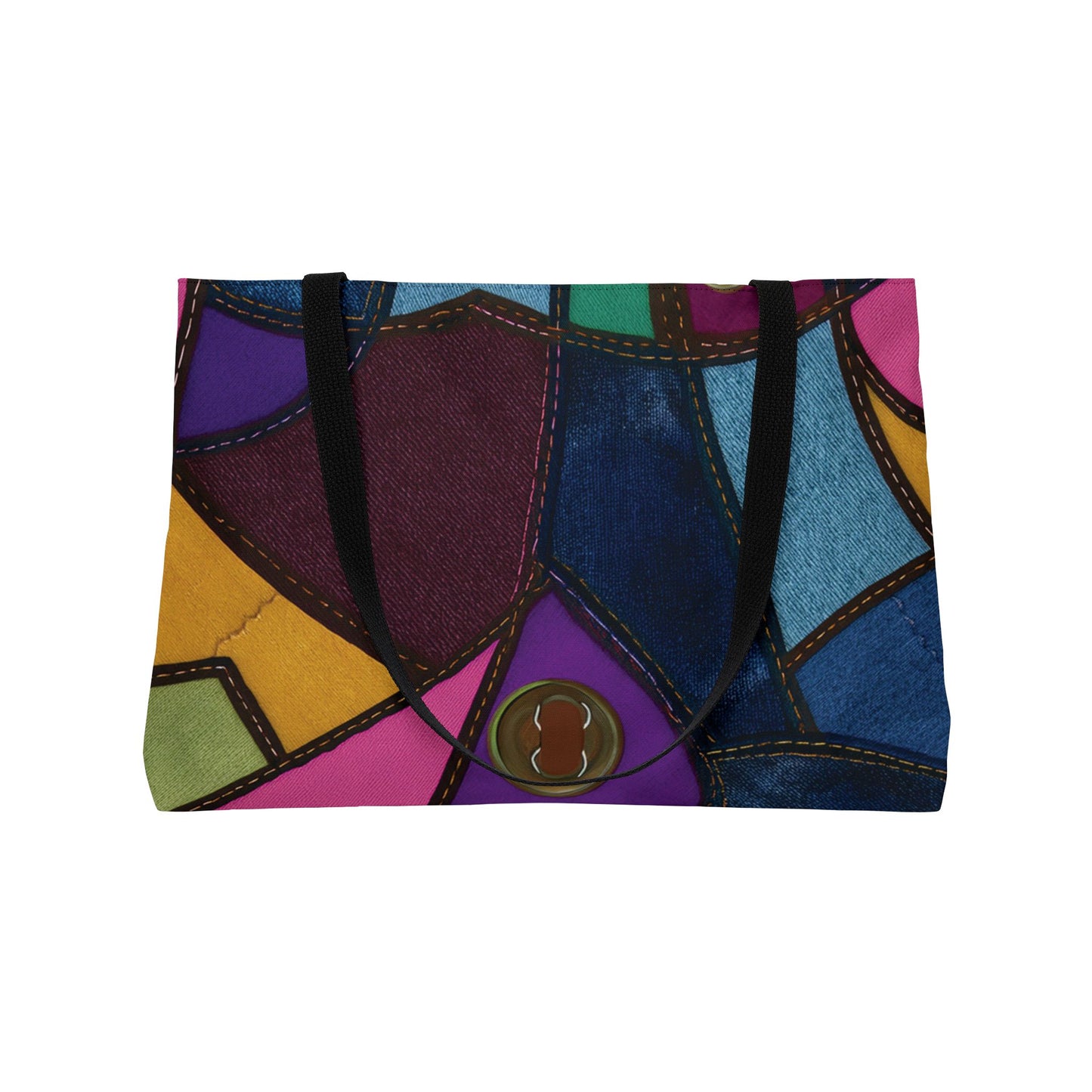 Denim Print Yoga Bag High-Quality 100% Spun Polyester 24x13 Canvas Gym Bag 36