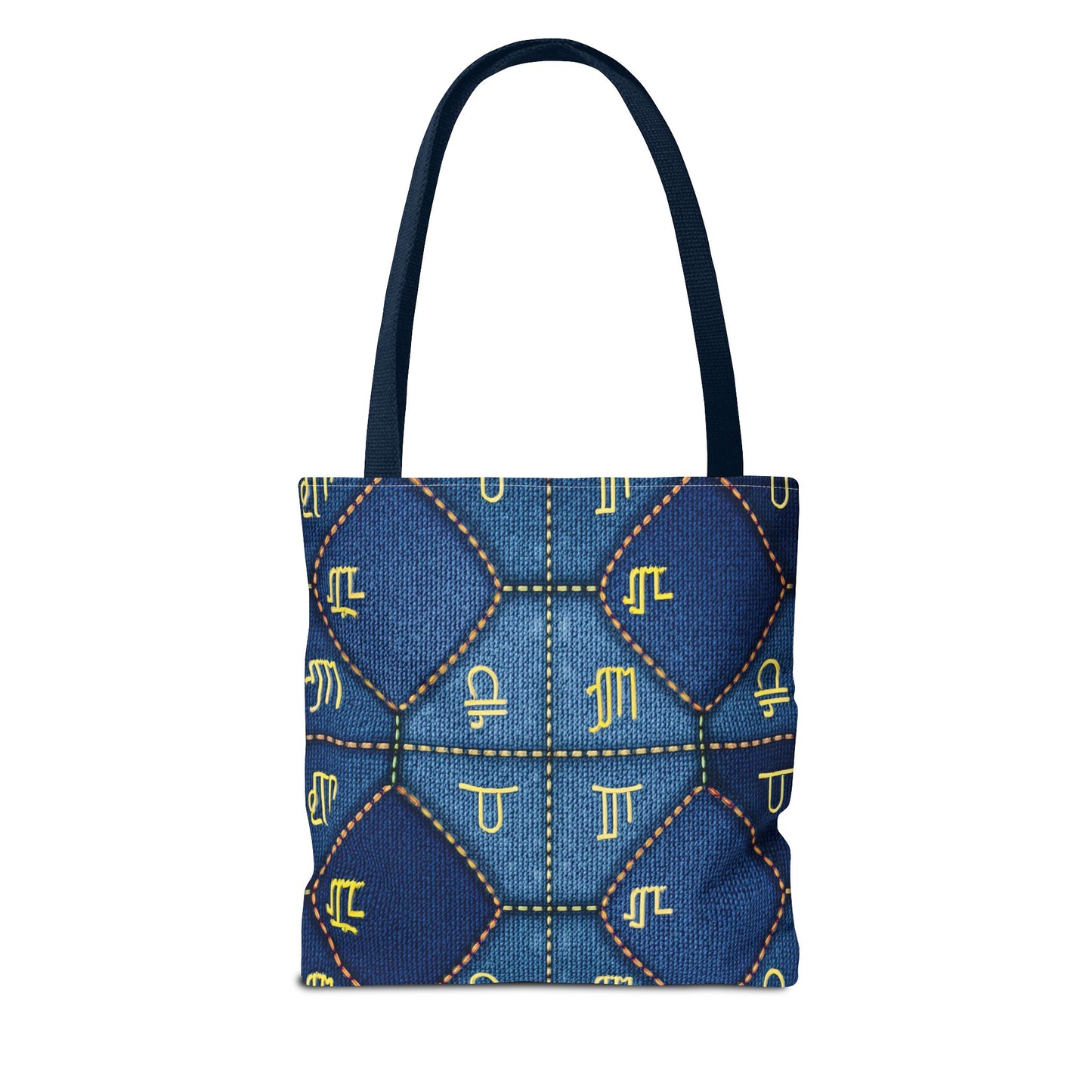 Denim Fabric Imitation Print Unisex Canvas Bag Poly Spun 3 Sizes Tote Bag 184-2