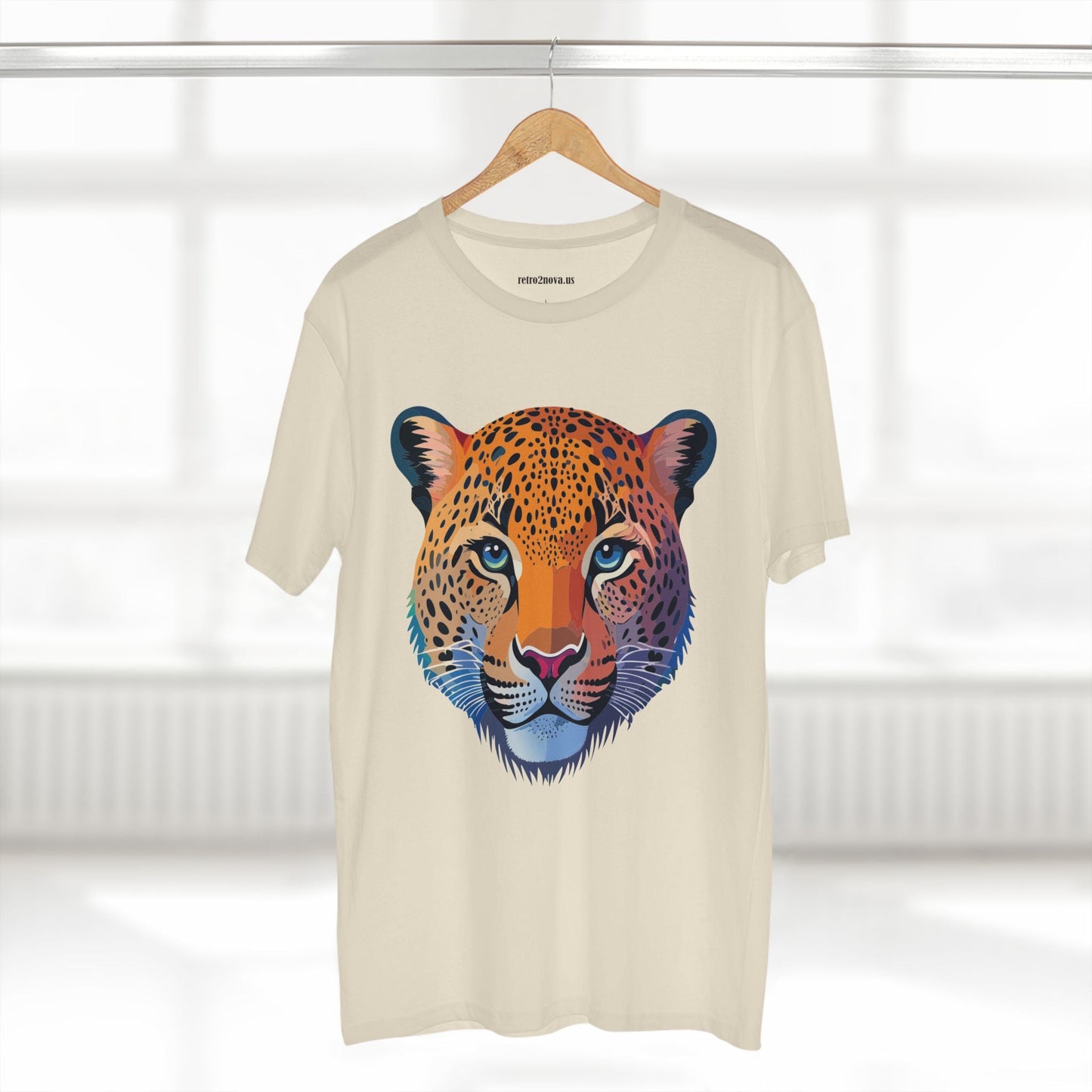 Unisex Cheetah Animal Shirt Premium Cotton Staple Tee With Original Art Design From Retro2Nova Collection