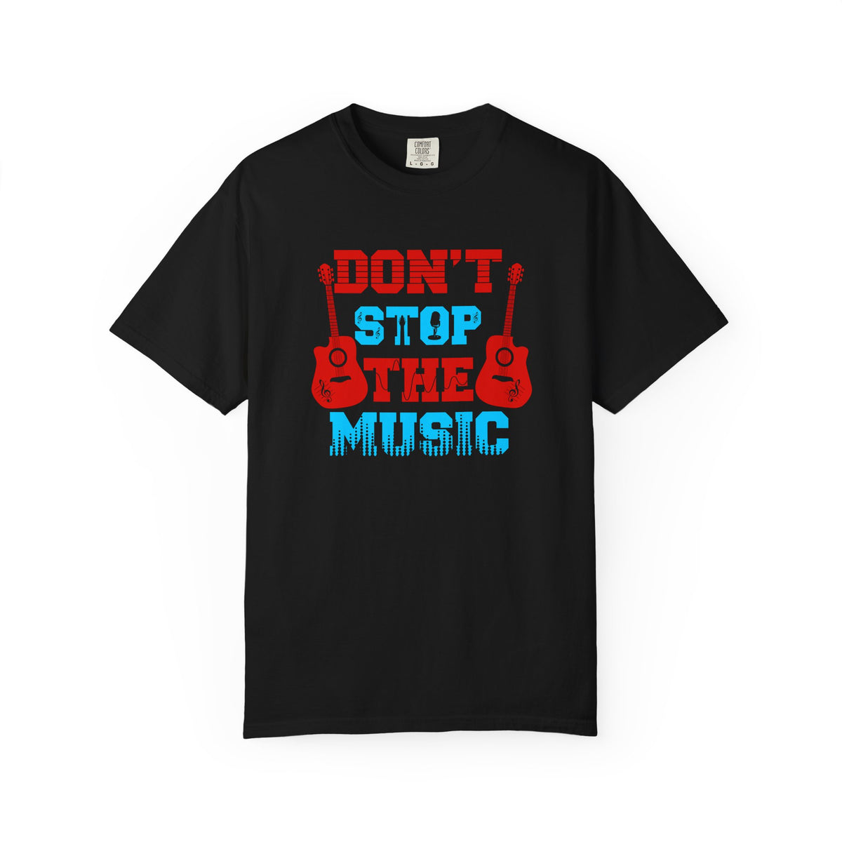 Don t Stop the Music T-Shirt Acoustic Guitar Typography Graphic Unisex Cotton Tee 042