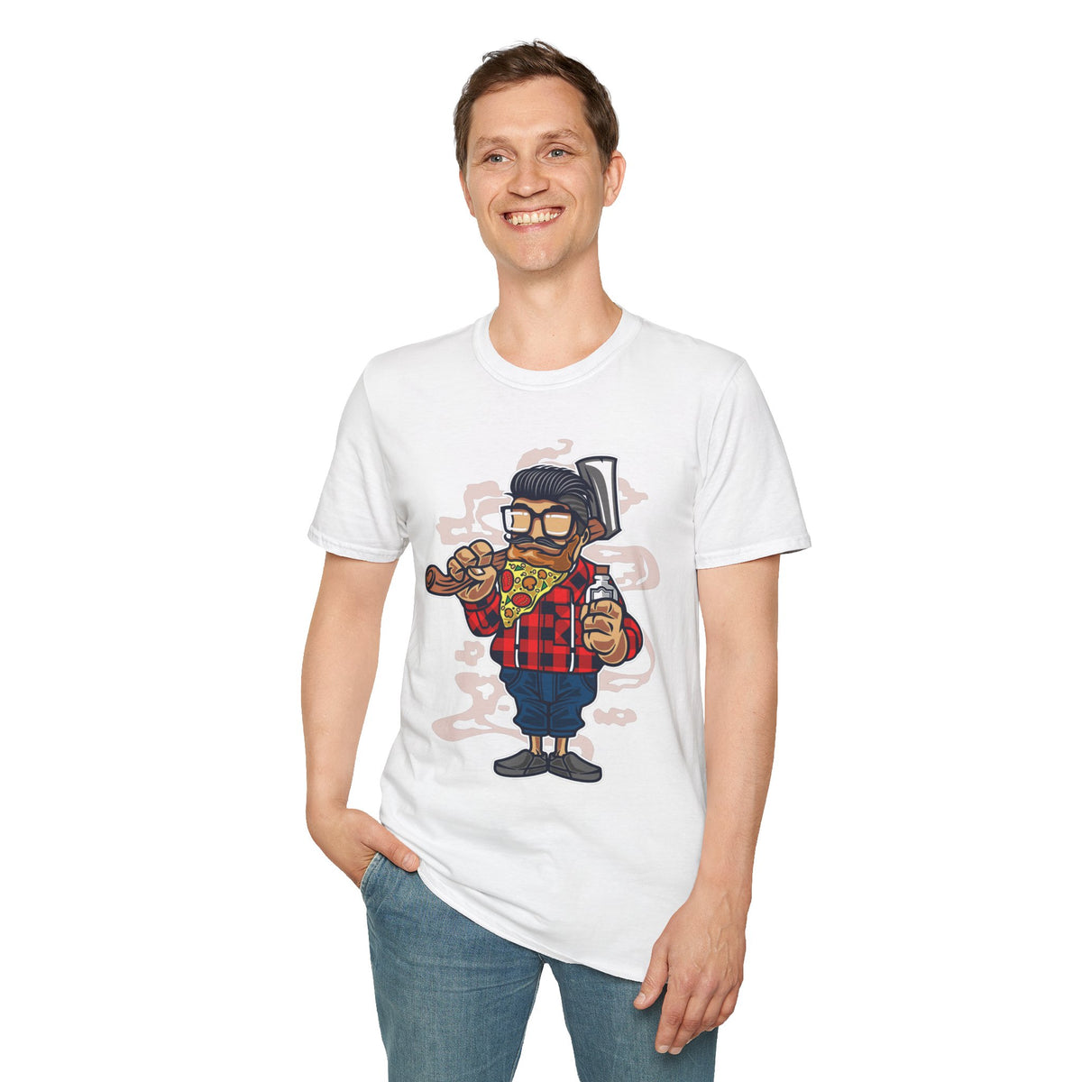 Unisex Cotton T-Shirt with Cartoon Graphic Design