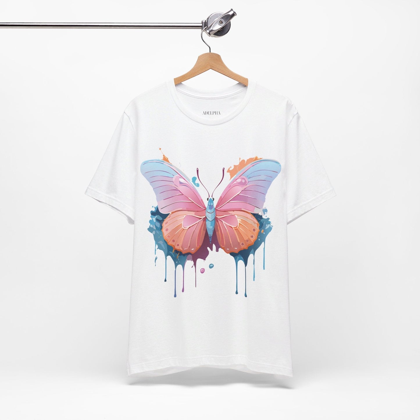 Butterfly Graphic Tee Unisex Short Sleeve Adelpha Vintage Art Shirt