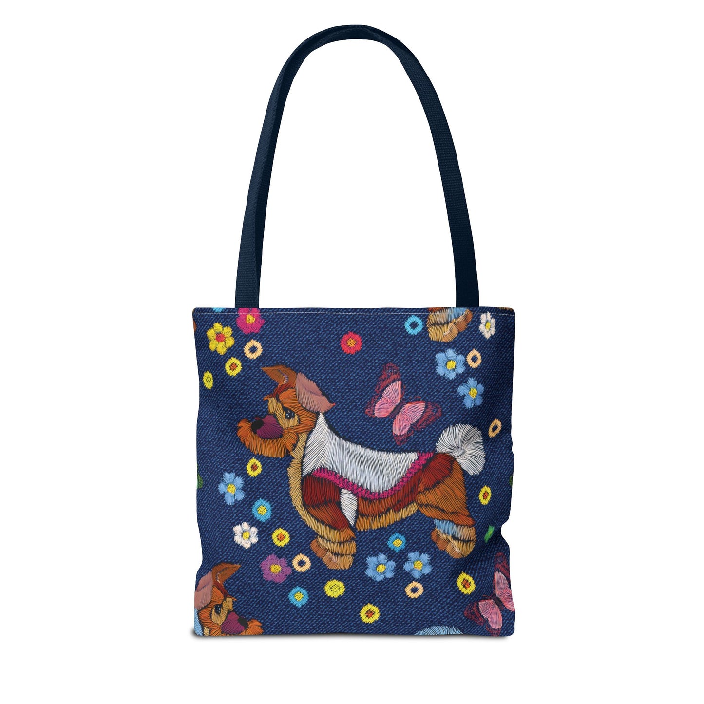 Denim Fabric Imitation Print Unisex Canvas Bag Poly Spun 3 Sizes Tote Bag 191-8