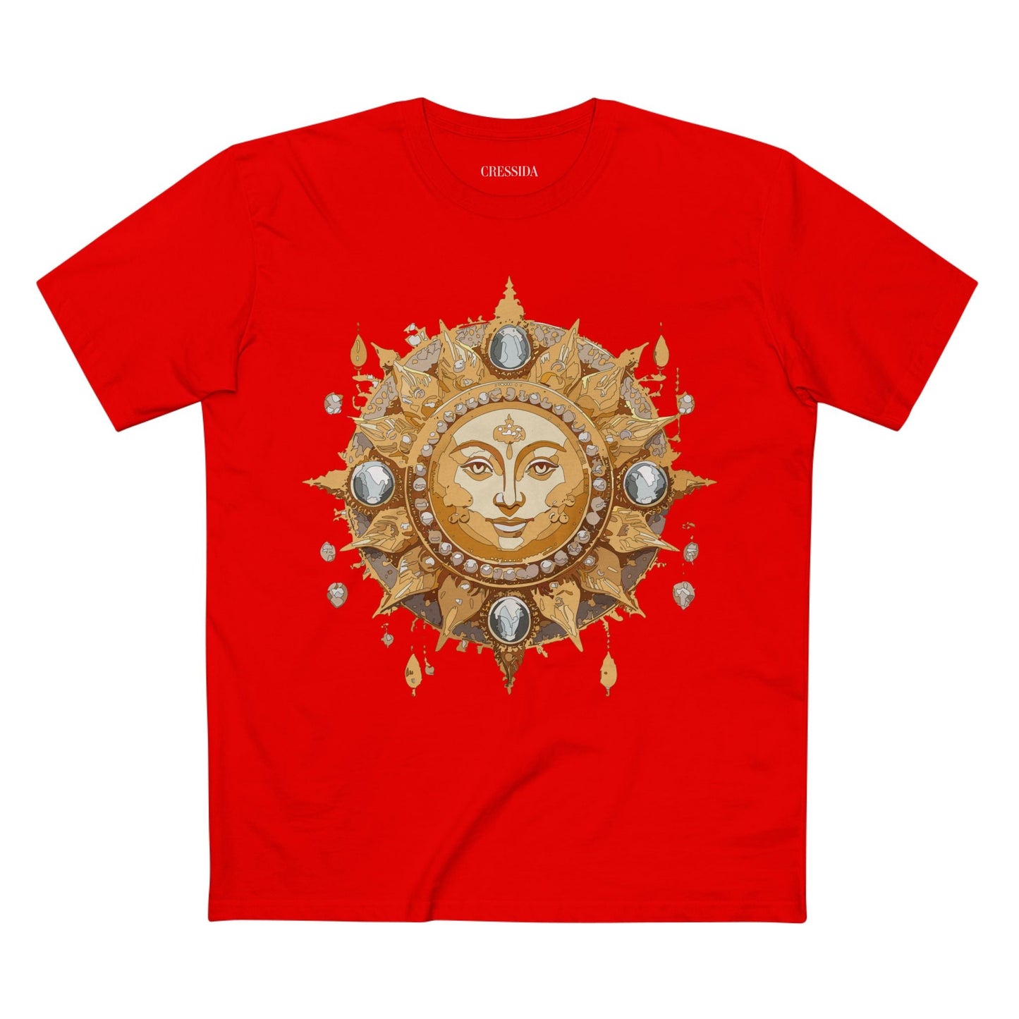 Gold Sun Graphic Unisex 100 Cotton T-Shirt with Golden Art Design 8