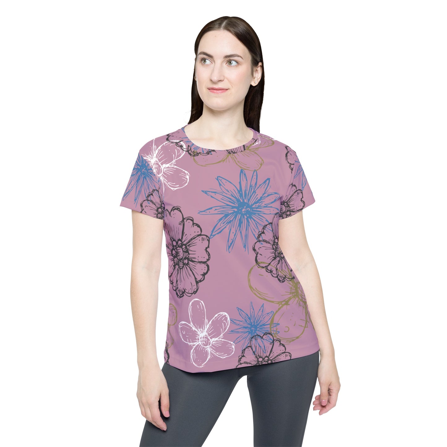 Camiseta de poliéster con estampados florales